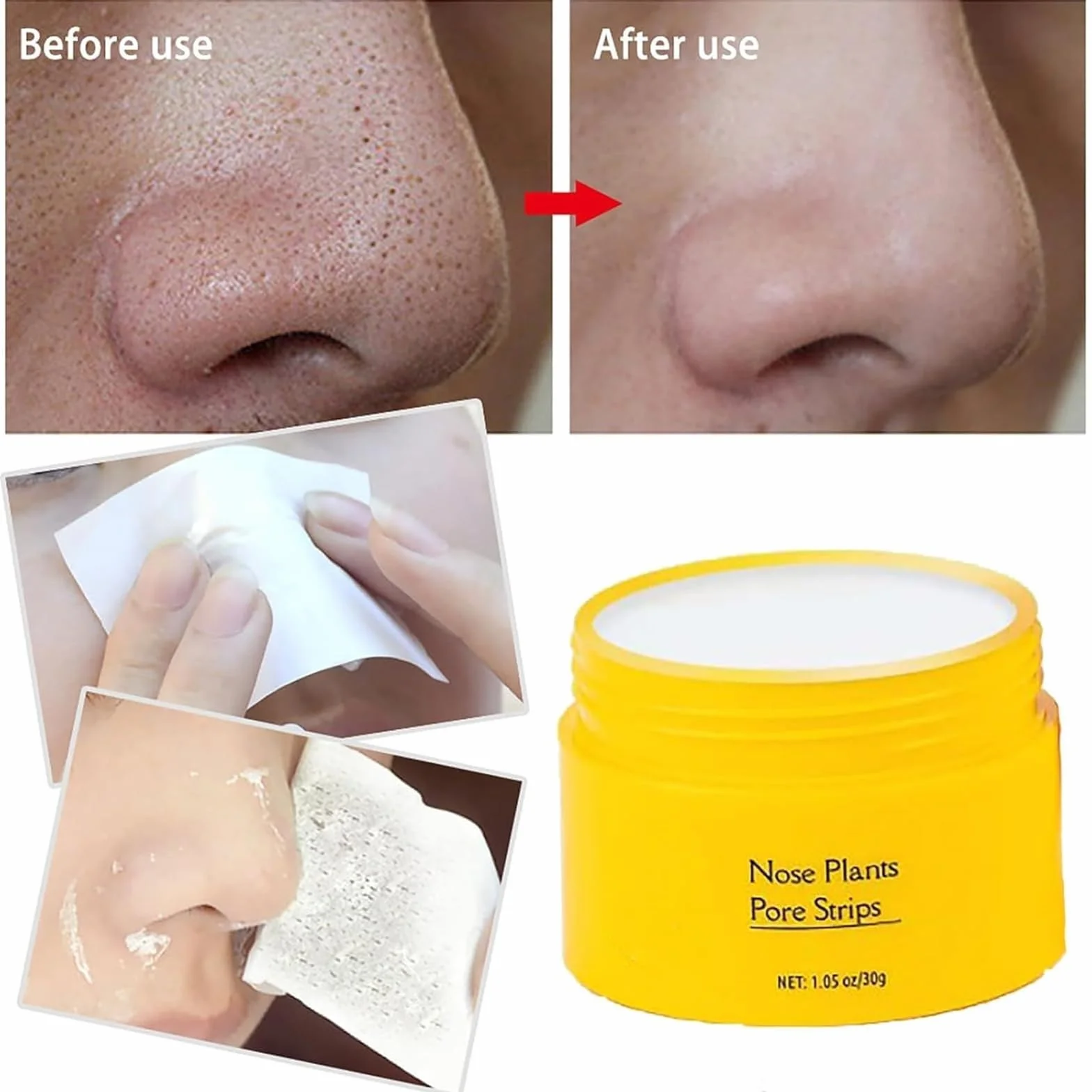 Luelle Pore Strips - Luelle Nose Pore Strips,Luelle Blackhead Remover,Deep Cleansing Pore Strips,Blackhead Mask with 60 PCS Strips,Nose Plants Pore Cleanser Purifying Face Mask for Nose & Face (1Pcs)