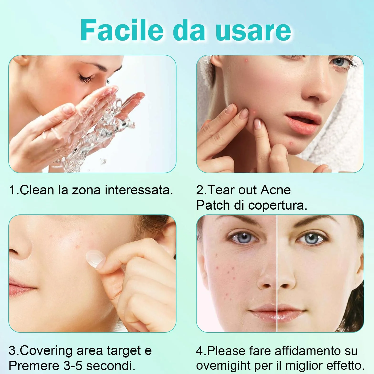 Patch Brufoli Pimple Patch con olio dell'albero tè Acido Salicilico Cerotti Brufoli Invisibili Impermeabili Patch Brufoli Viso Possono Sbarazzarsi dell'acne Velocemente (264 pezzi)