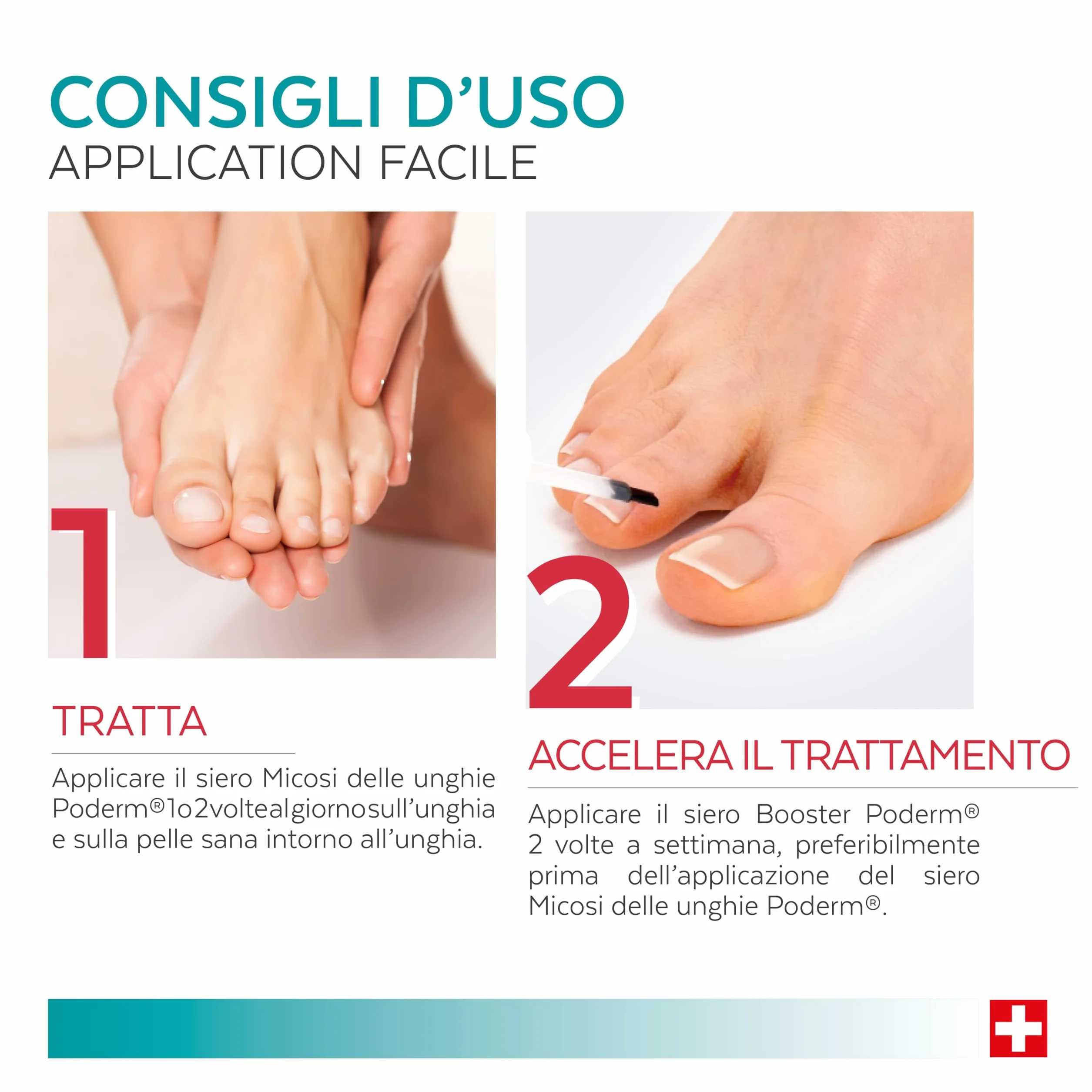 Trattamento micosi unghie piedi PODERM COMPLEMENT BOOSTER Prodotto in Svizzera