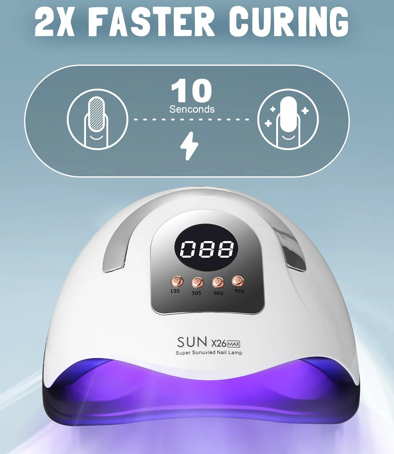 380W Lampada UV LED Unghie, Professionale 81 sfere di lampada a LEDs, Semipermanente Curare Rapidamente Pedicure Fornetto per Tutti i Smalti, Automatico Sensore per Manicure a Casa e in Salone