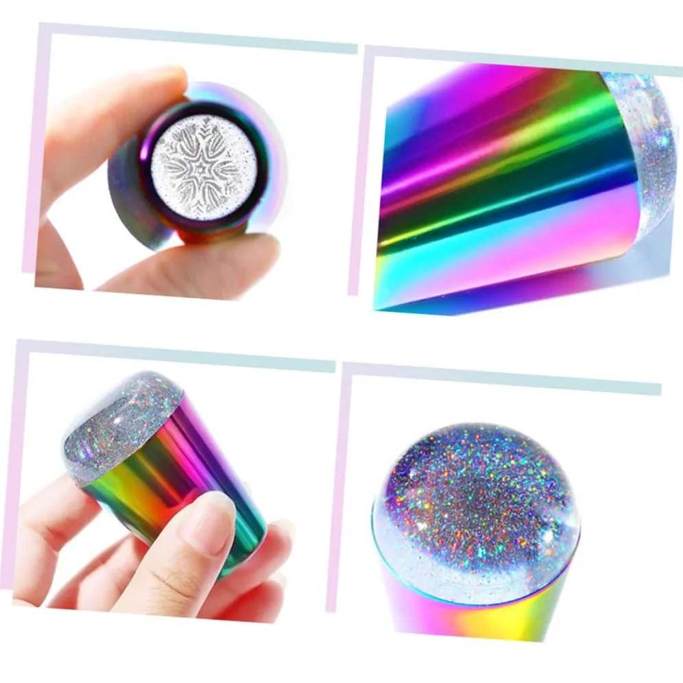 FRCOLOR 6pezzi Timbri Per Unghie Trasparenti Per Nail Art Strumenti Di Stamping Per Manicure Per Principianti Design Elastico e Visibile