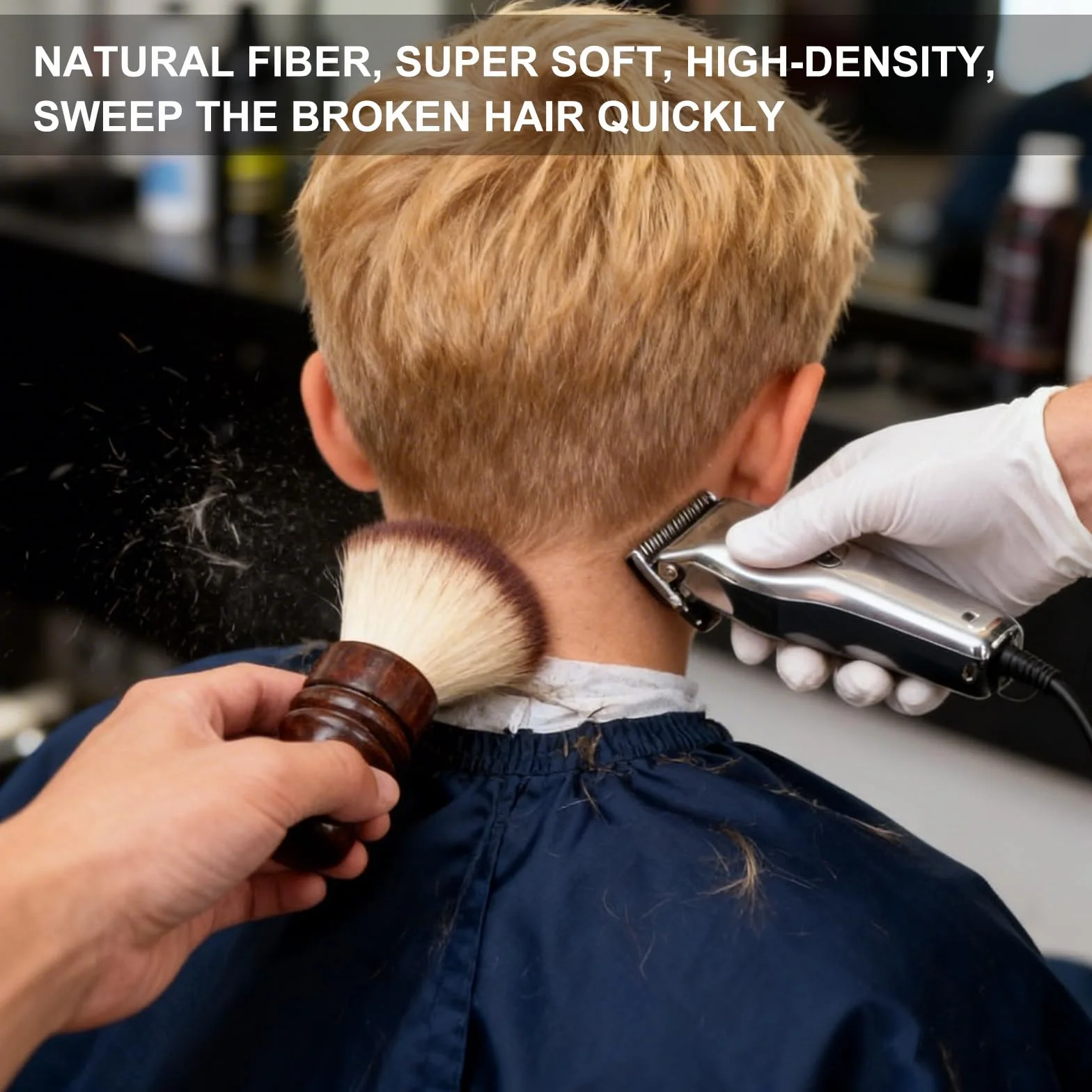 Pennello da Barba Spazzola Barbiere per Salone,Pennello Professionale per Talco, Barbiere Collo Spazzola Spazzola Barba per Barber Shop,Spazzola Professionale per Parrucchieri/Barbiere in Legno