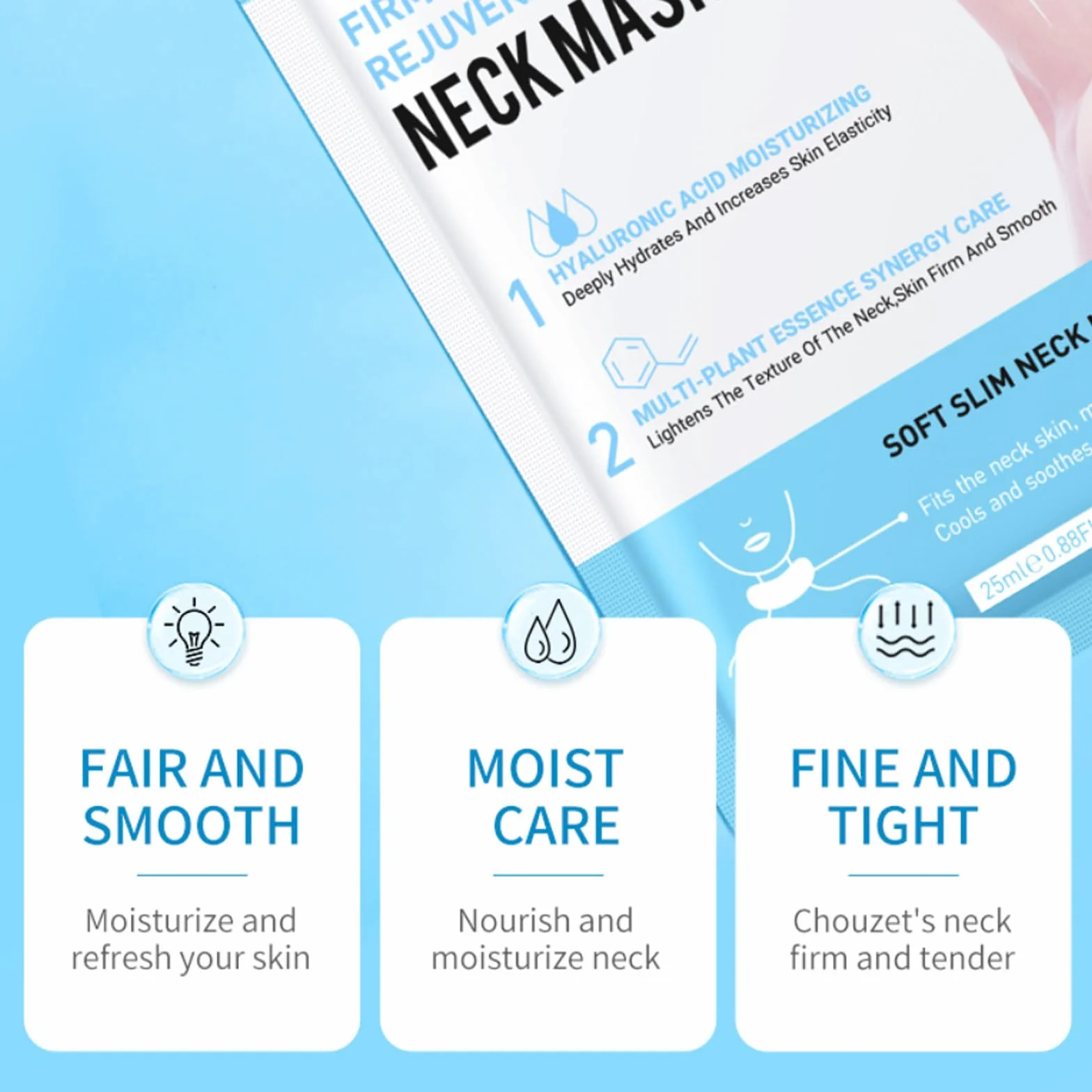 10PC Maschera per il Collo 25g, Essenza Rassodante per il Collo e Décolleté Lifting, Idratante, Anti-invecchiamento, Antirughe, jingshuang-19