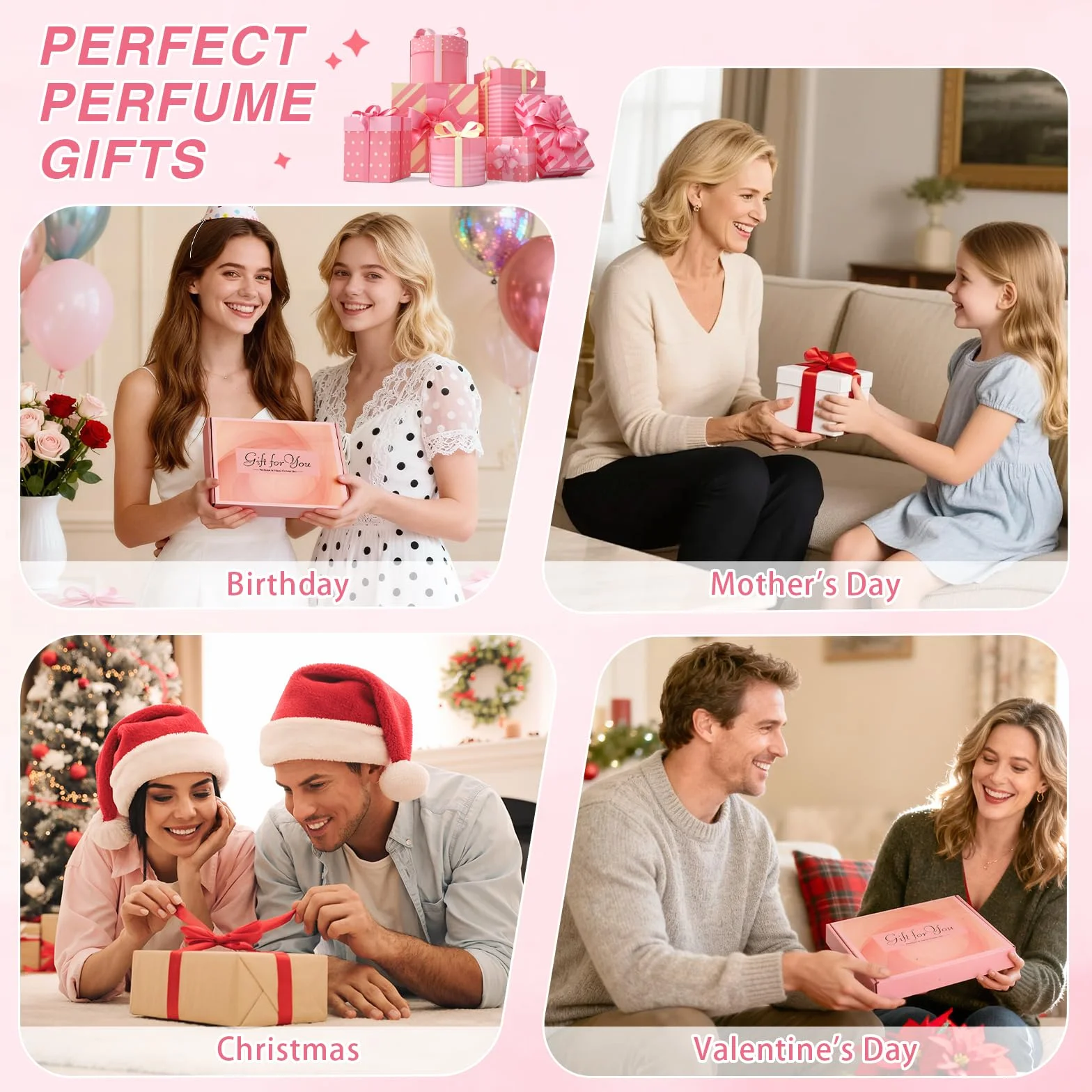 Profumo di alta qualità per donne, 6x35 ml mini profumo da donna + 6 crema per le mani set, Eau de Parfum da donna, con dolce profumo di fiori e frutta, regalo per compleanno, San Valentino