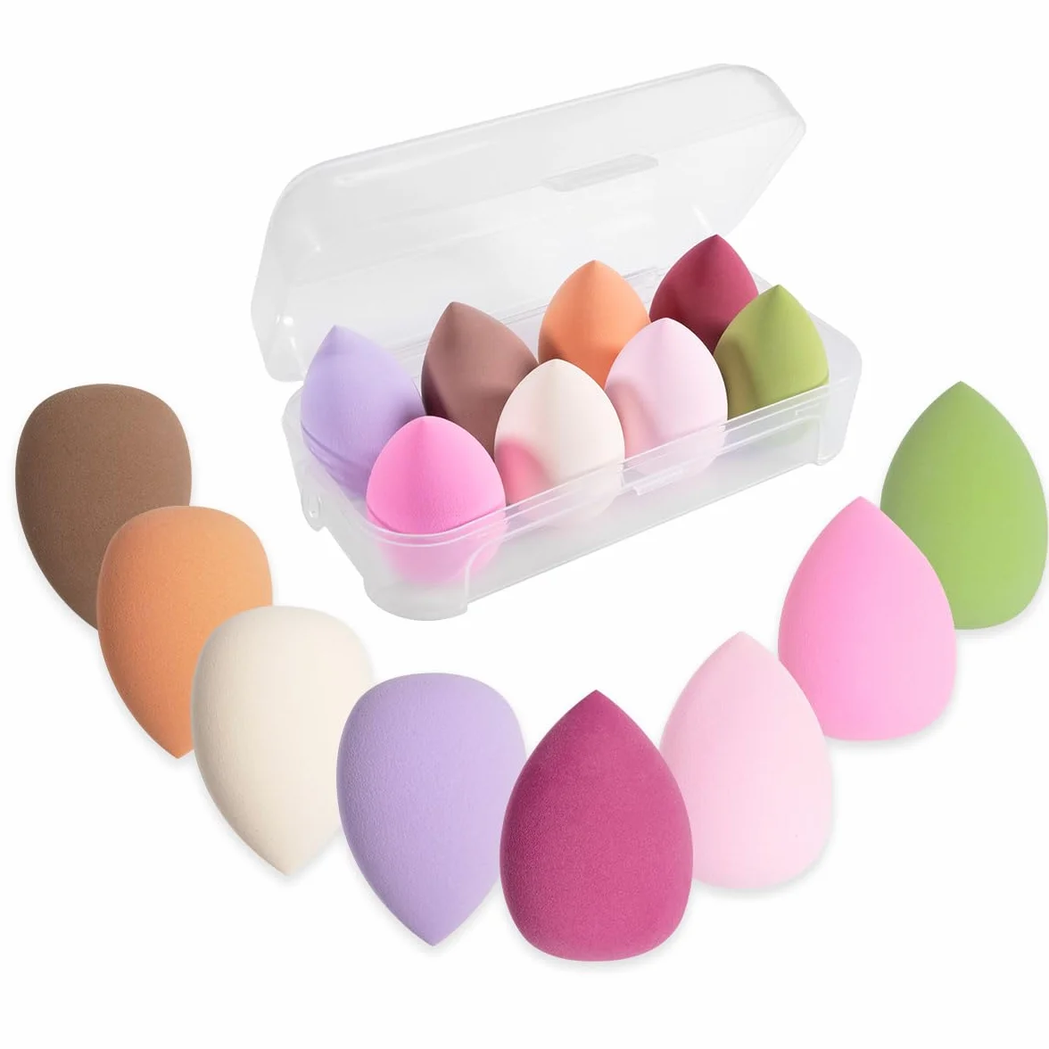 Set di 8 Spugne per Trucco a Forma di Uovo Lavabili e Sostituibili per Fondotinta Liquido