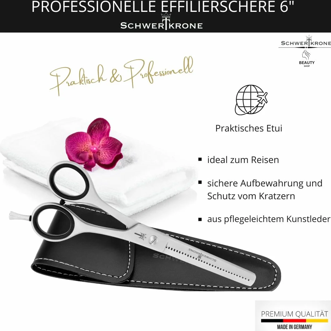 SCHWERTKRONE® Forbici da Modellazione in Acciaio Inox Made in Germany - Forbici Professionali per Parrucchiere e Taglio Capelli