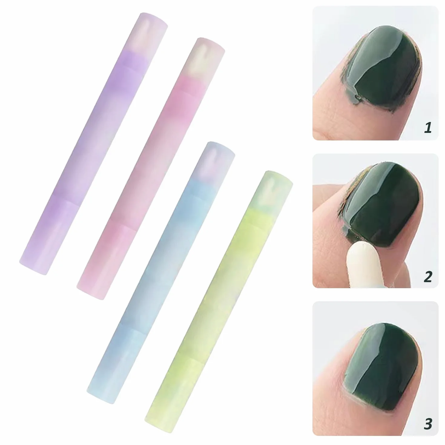 Confezione da 4 penne di correzione per unghie, 12 punte di ricambio, penna di correzione per nail art