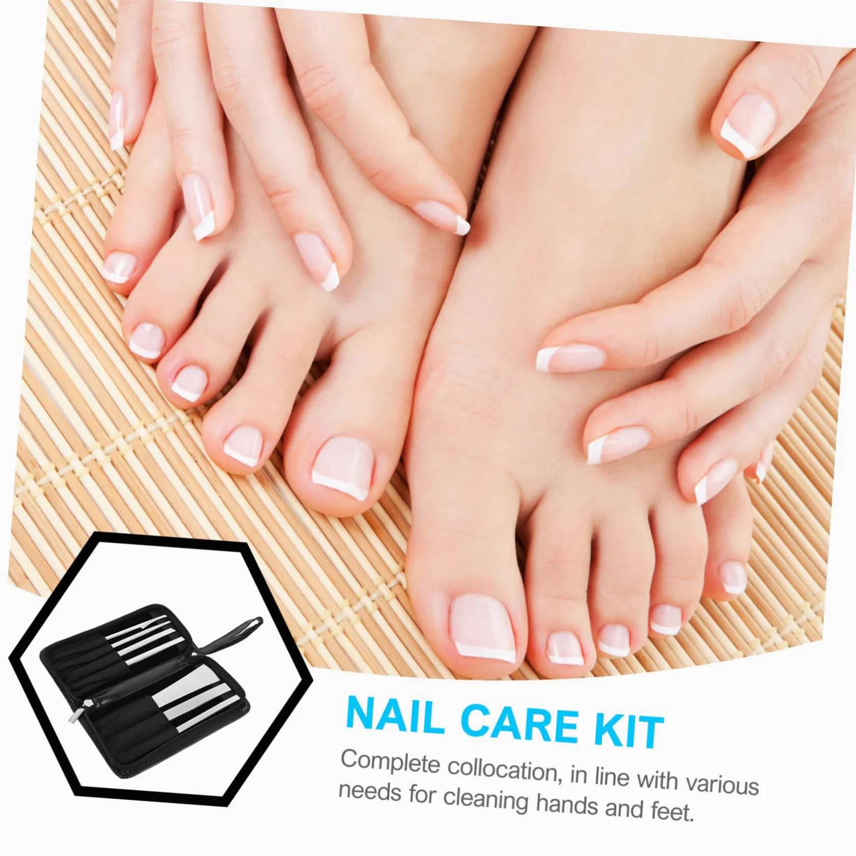 Set di 7 Pezzi per Pedicure in Acciaio Inox, Argento | Acciaio Alto Manganese e Pu, Uso Familiare e Professionale, Rimozione Calli e Pelle Secca