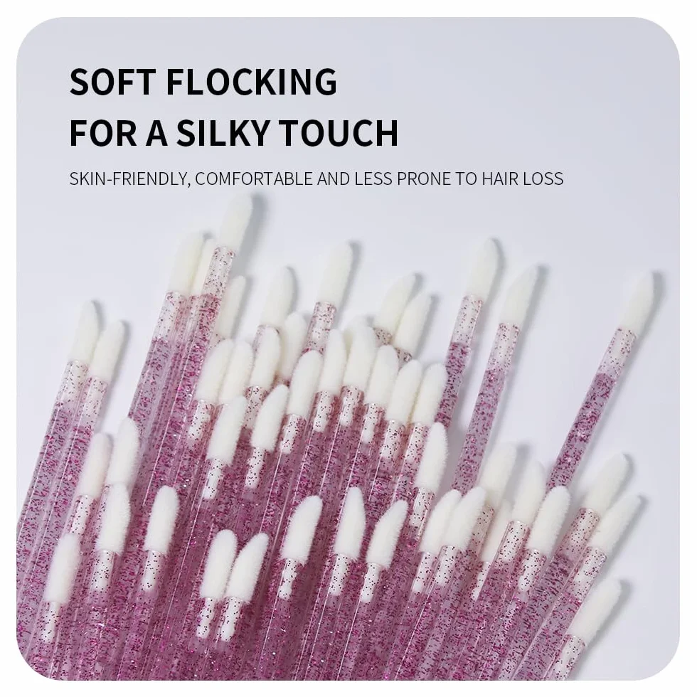 300pcs Lip Gloss Pennello Spazzola Ciglia Labbra Spazzole di Trucco(Lip Brush-B Crystal)