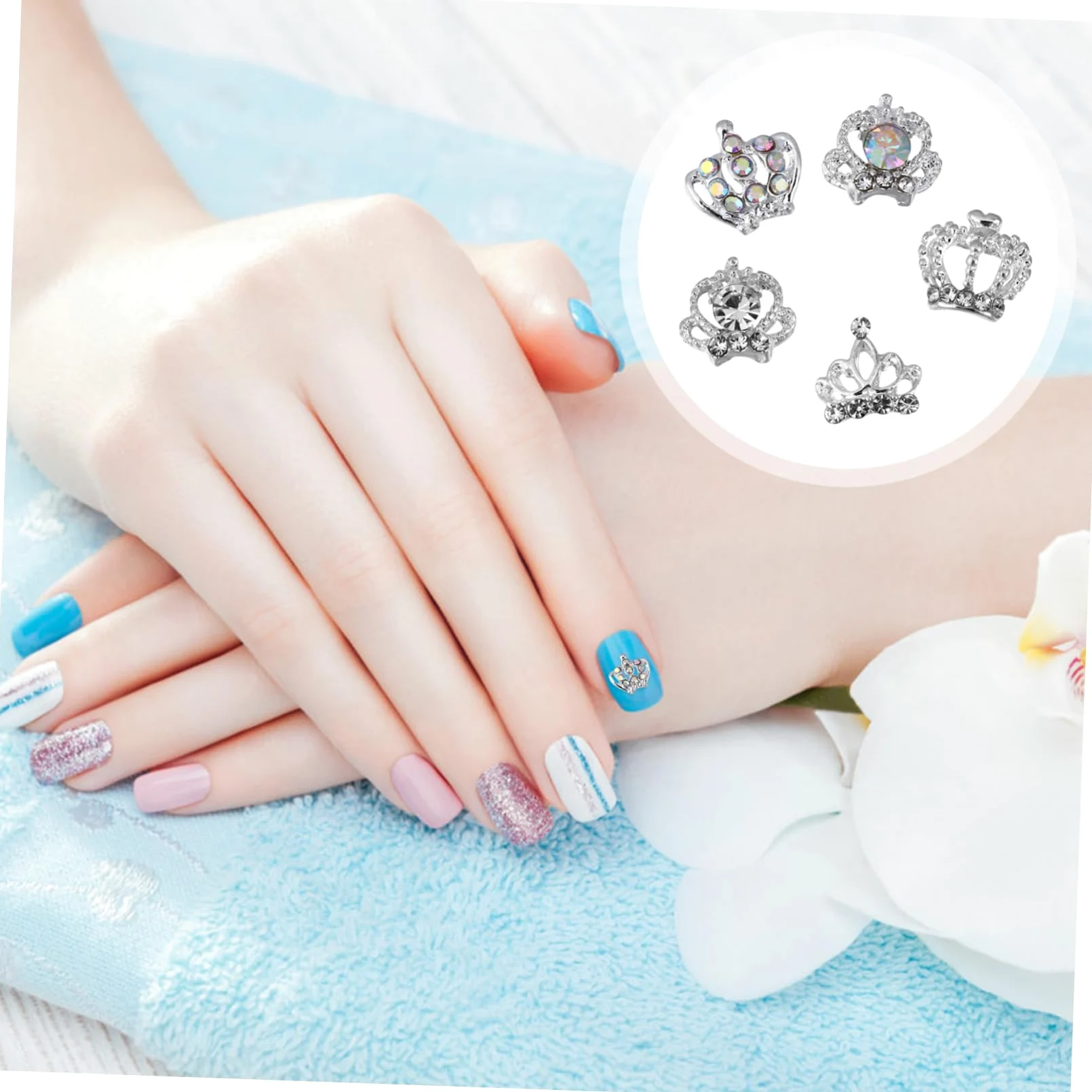 2 Set Decorazioni Unghie Con Charms Metallo Corone Per Nail Art Per Dazzling Design E Regali Creativi Per Donne E Ragazze 50 Pezzi*2