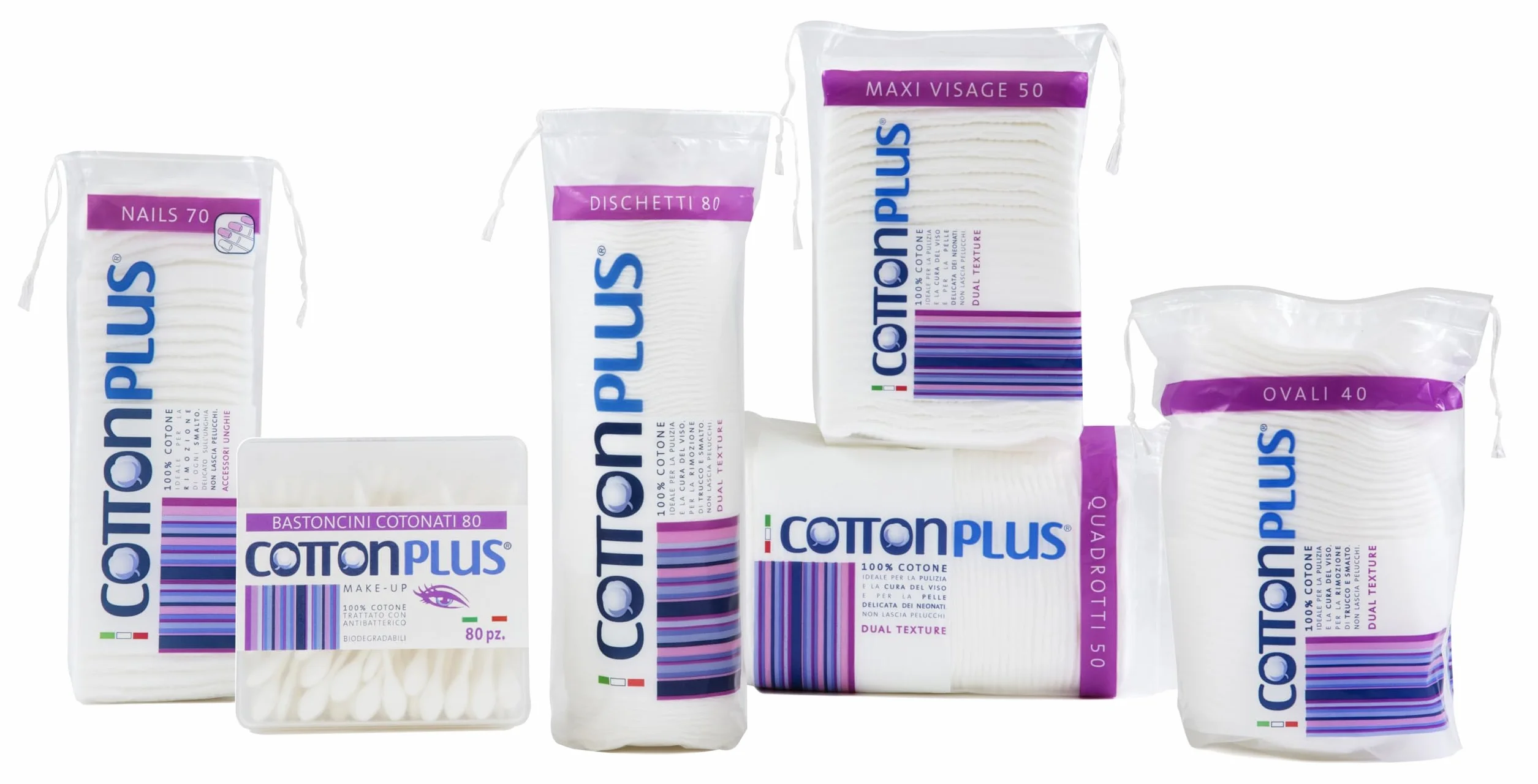 LINEA BEAUTY Cotton Plus MAXI VISAGE 50 pz. Dischetti struccanti 100% Puro Cotone