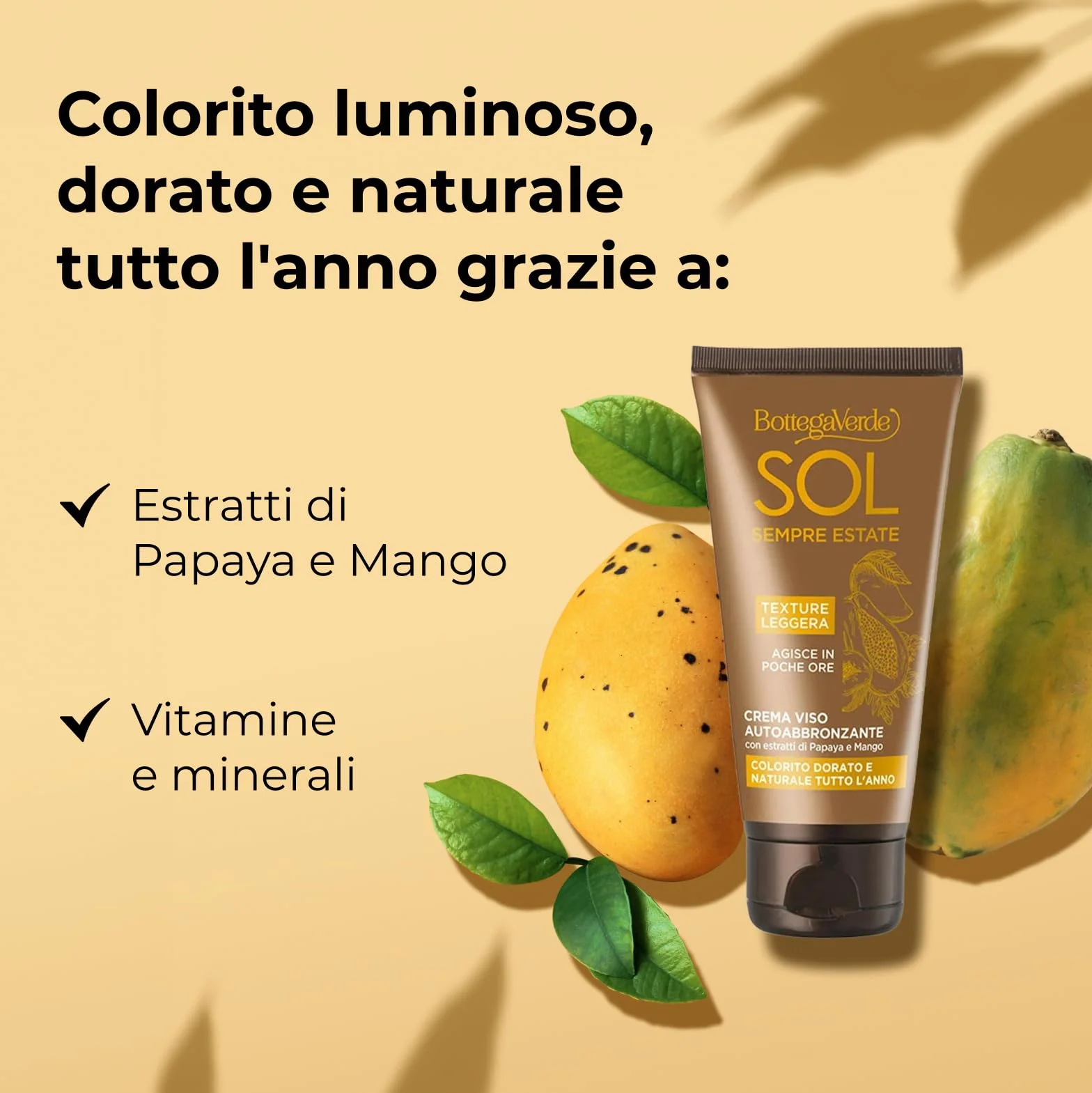 Bottega Verde Crema Autoabbronzante Viso Effetto Naturale 50 ml