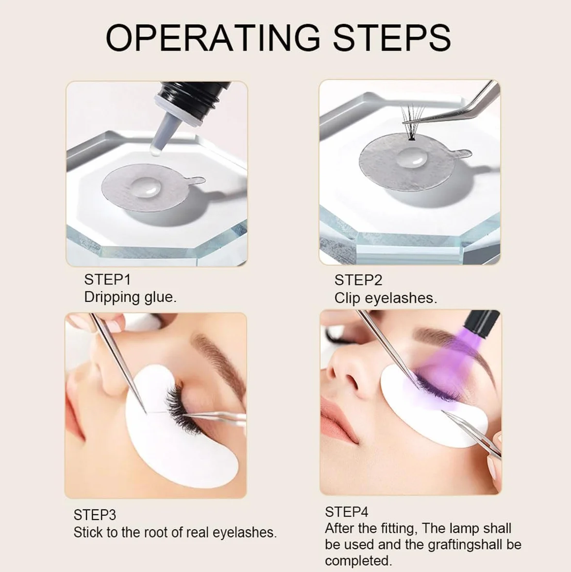 Lampada Uv Per Polimerizzazione Colla, Lampada Per Estensione Ciglia Uv Led + Benda Sull'Occhio + Occhiali + Interruttore A Pedale, Dimensione Spot Regolabile,Colla Polimerizza In 1-3 Secondi,White