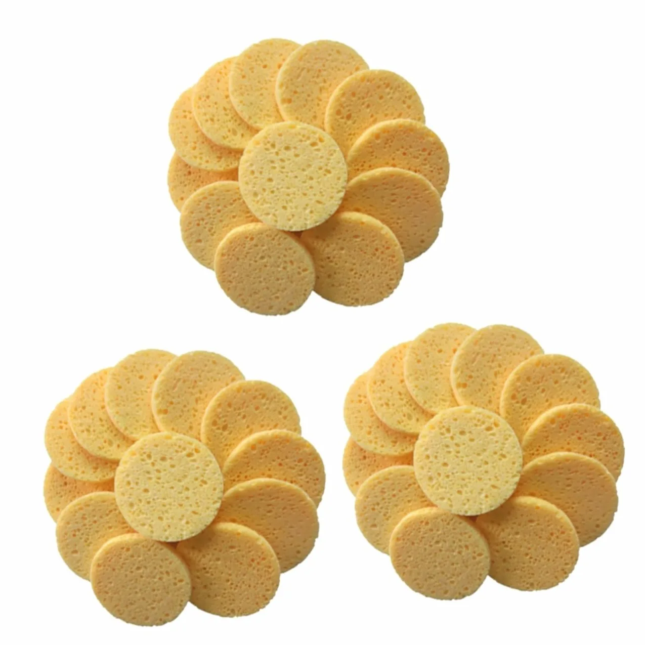 Healeved 3 Set Di Dischetti Di Cotone Per Il Trucco Delicati Sulla Pelle Con Cuscino Di Spugna Rotondo Per La Pulizia 20 Pezzi * 3