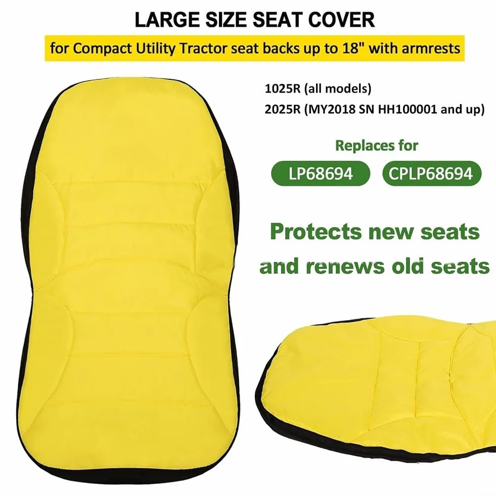 Coprisedile per Trattore Fodera Protettiva LP68694 CPLP68694 1025R 2025R Cotone Giallo