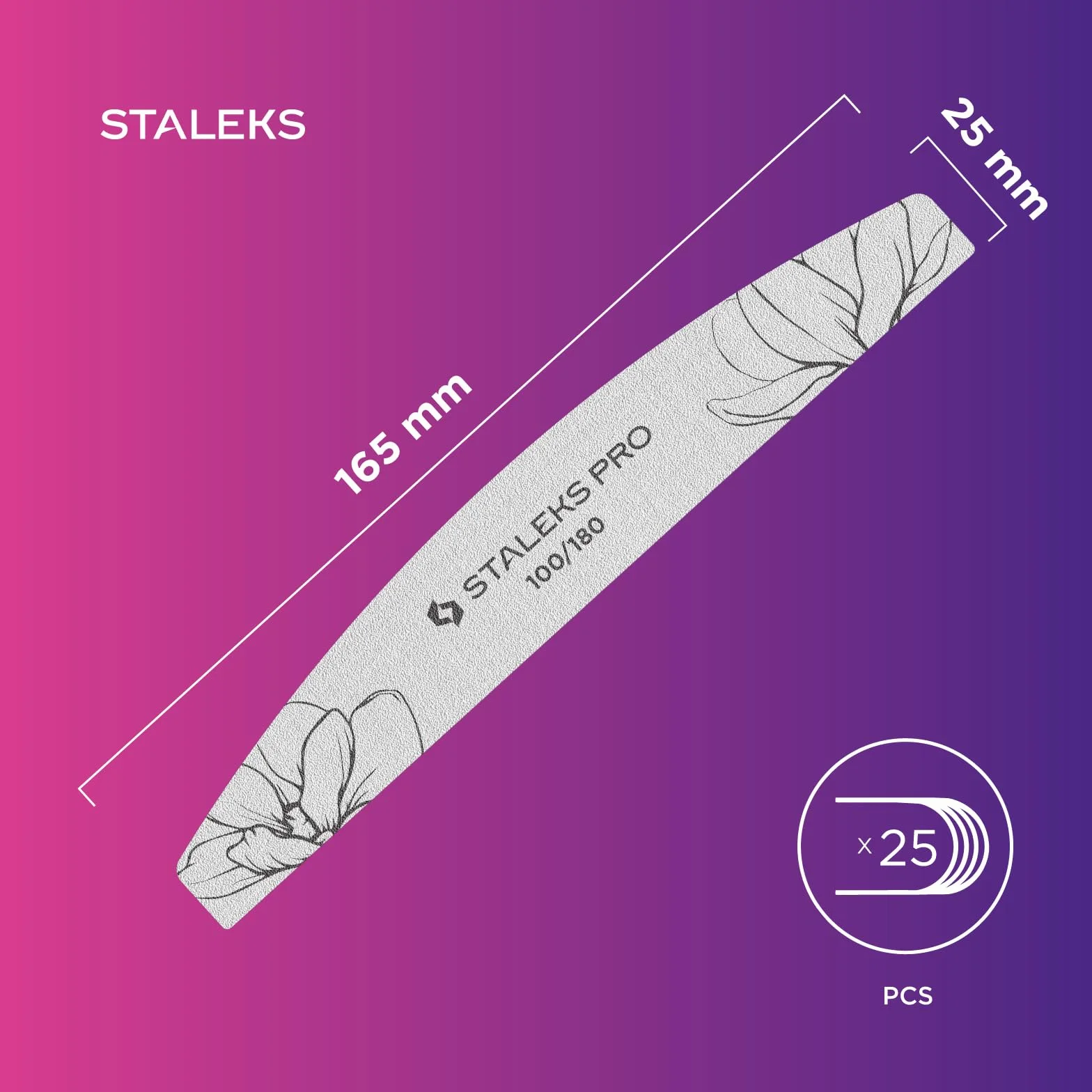 STALEKS EXPERT NFE-40 Pilnik do Paznokci 100/180, Dwustronny, 25 szt.