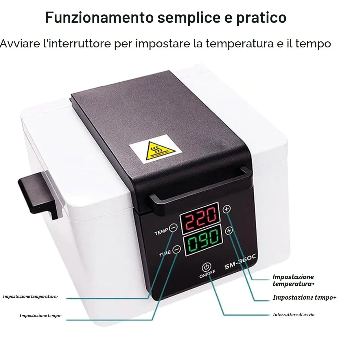 Sterilizzatore Ad Alta Temperatura Da 200 ℃ Con Timer, Sterilizzatore Per Utensili Per Unghie, Sterilizzatore A Calore Secco Da 2,6 L, Per Uso Medico,Dentistico,Tatuaggi,Salone Per Manicure,White