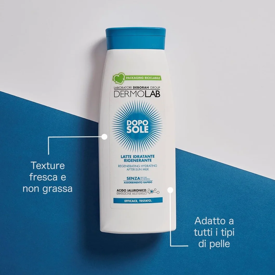 Dermolab - Latte Doposole Idratante Rigenerante, per Tutti i Tipi di Pelle, Ripristina la Naturale Elasticità della Cute dopo l'Esposizione al Sole, Dermatologicamente Testato, 400 ml