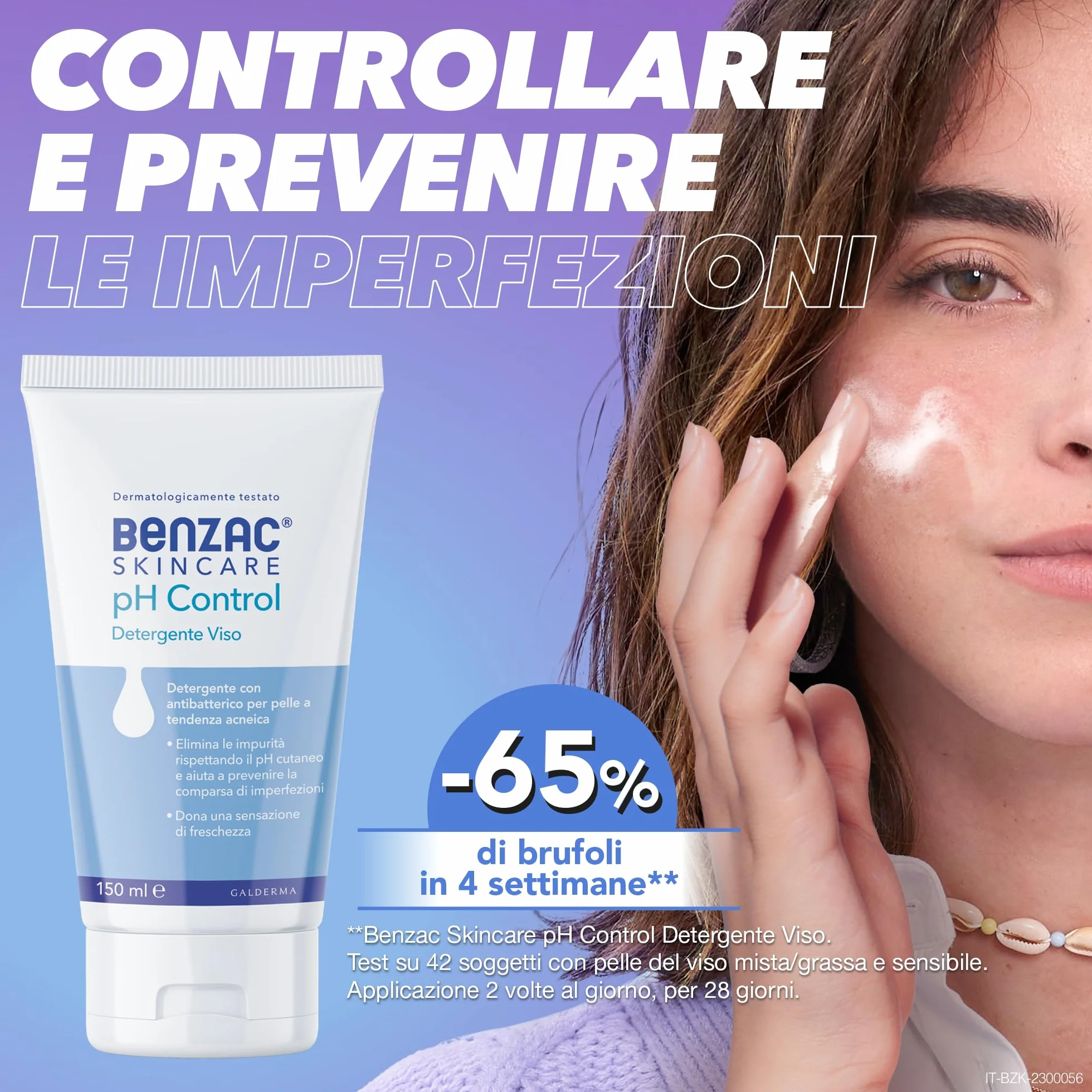 Benzac Skincare pH Control, Detergente Viso, Anti Acne, con Antibatterico, Elimina le Impurità e Rispetta il pH Cutaneo, con Gluconolattone e Zinco
