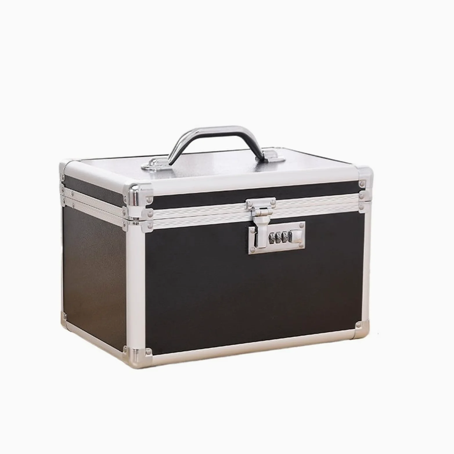 Porta Smalti Organizer Scatola for il trucco Custodie for cosmetici di bellezza professionale Borsa for il trucco Cassetta degli attrezzi multistrato for unghie Valigia for l'archiviazione(Black large