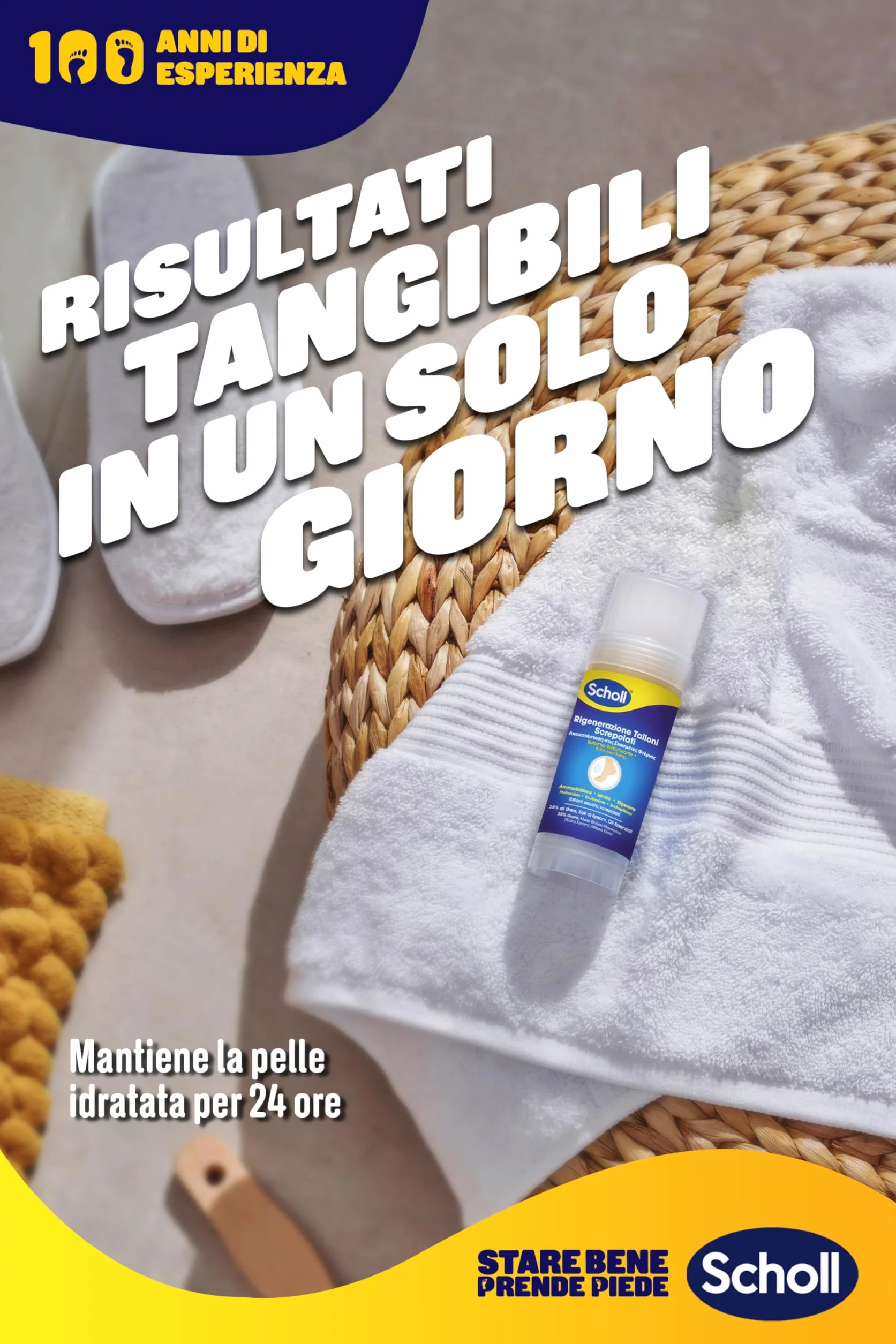 Scholl Balsamo Stick Riparatore per Talloni Screpolati 25% Urea Sali di Epsom Oli Essenziali