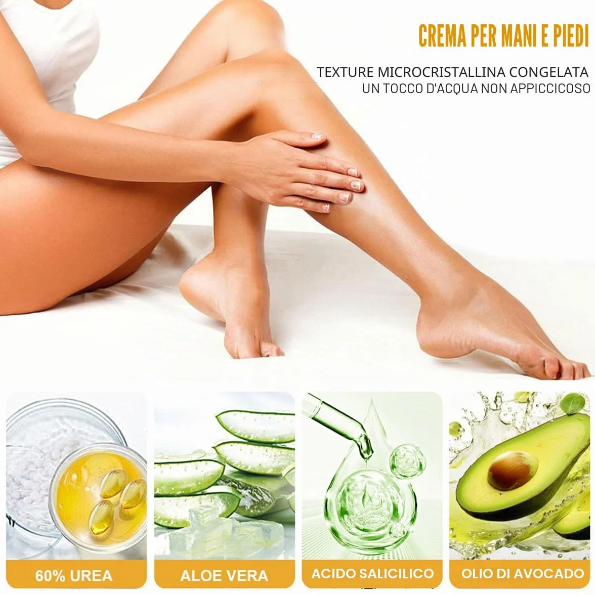 Baorder 2 pezzi Peach Scented and 60% Urea Foot Cream Set idratante Foot Cream, Repair Dry Skin, mani, talloni, gomiti e ginocchia, cura morbida e idratante per donne e uomini