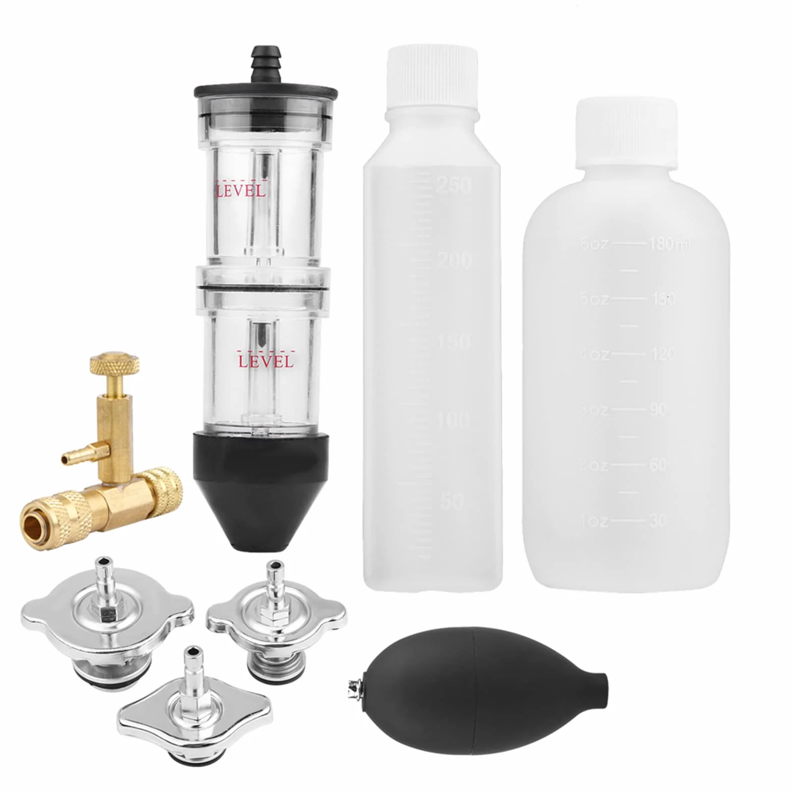 Tester guarnizione cilindro rilevatore perdite testata CO2 con 3 adattatori a baionetta Kit calibro automatico