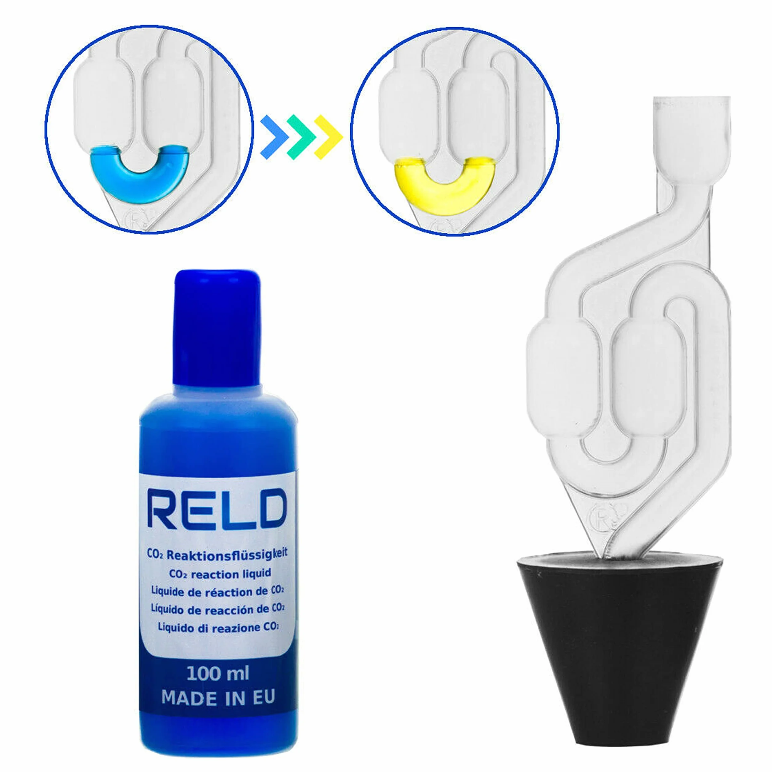 RELD Tester di guarnizione a testa cilindrica, analizzatore CO2 per acqua refrigerante universale per auto e moto, 50 test