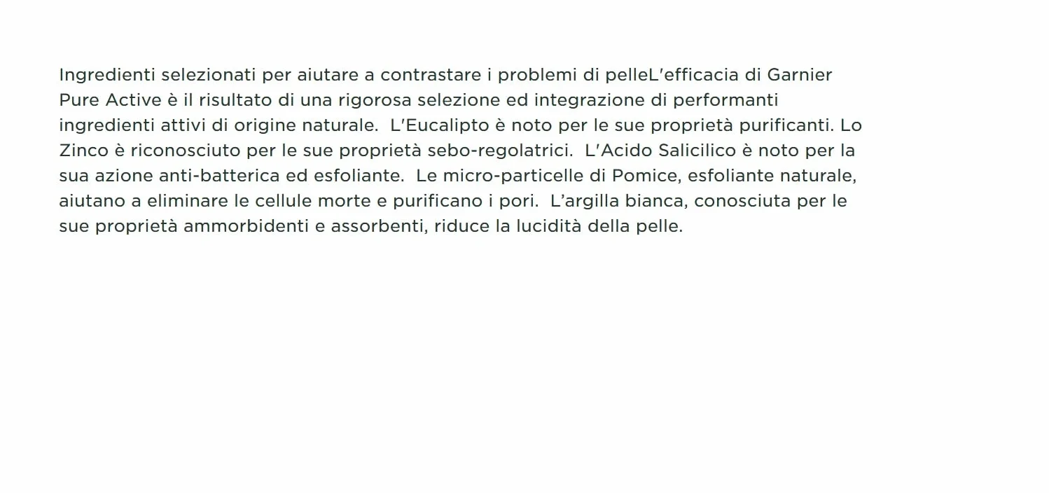 Garnier Pure Active Gel Detergente Purificante per Pelli Grasse o con Imperfezioni, 200 ml