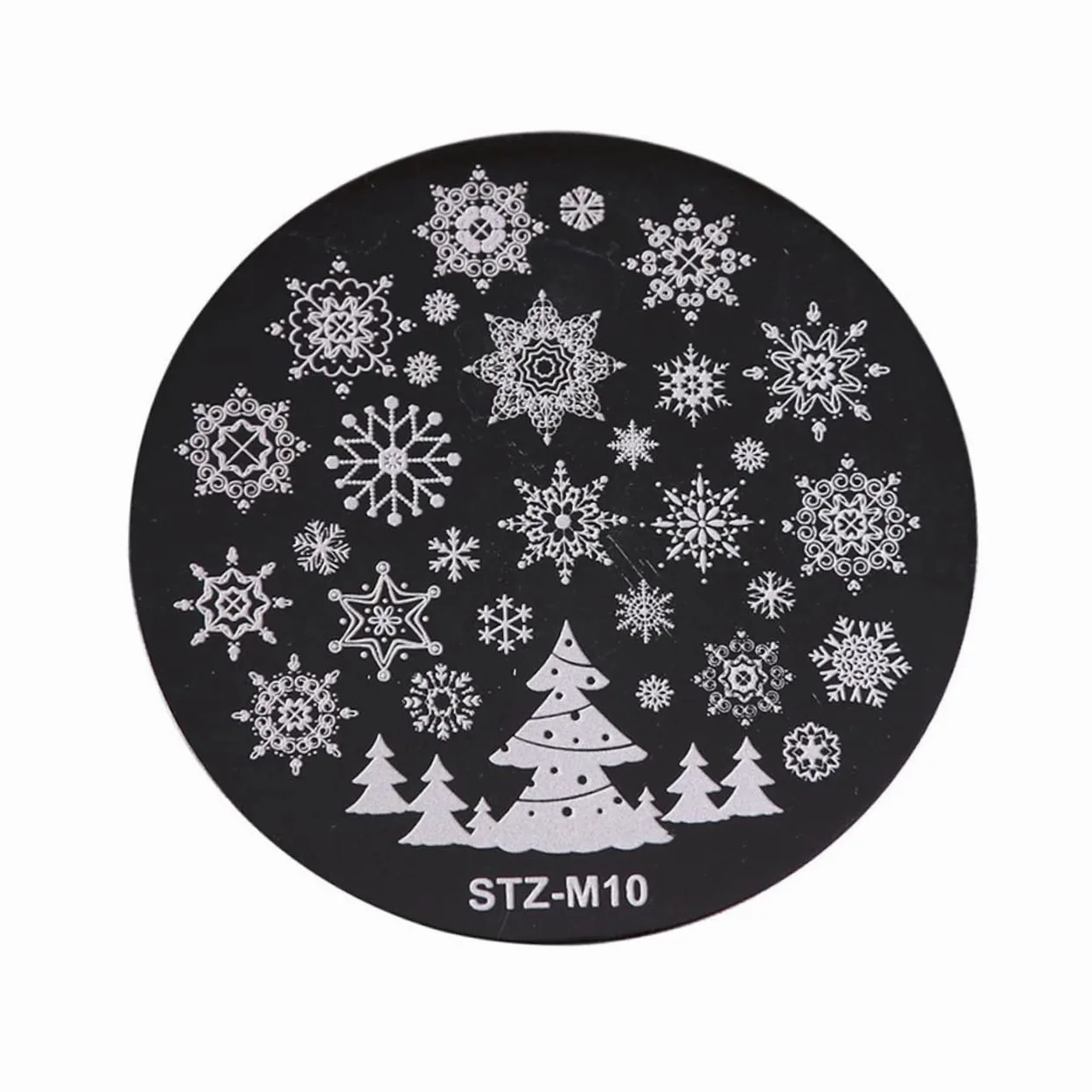 POPETPOP 5pezzi Stampo Per Unghie Natalizio Piastra Rotonda Per Stamping Nail Art Kit Stencil Per Unghie Design Elegante in Metallo Lucido