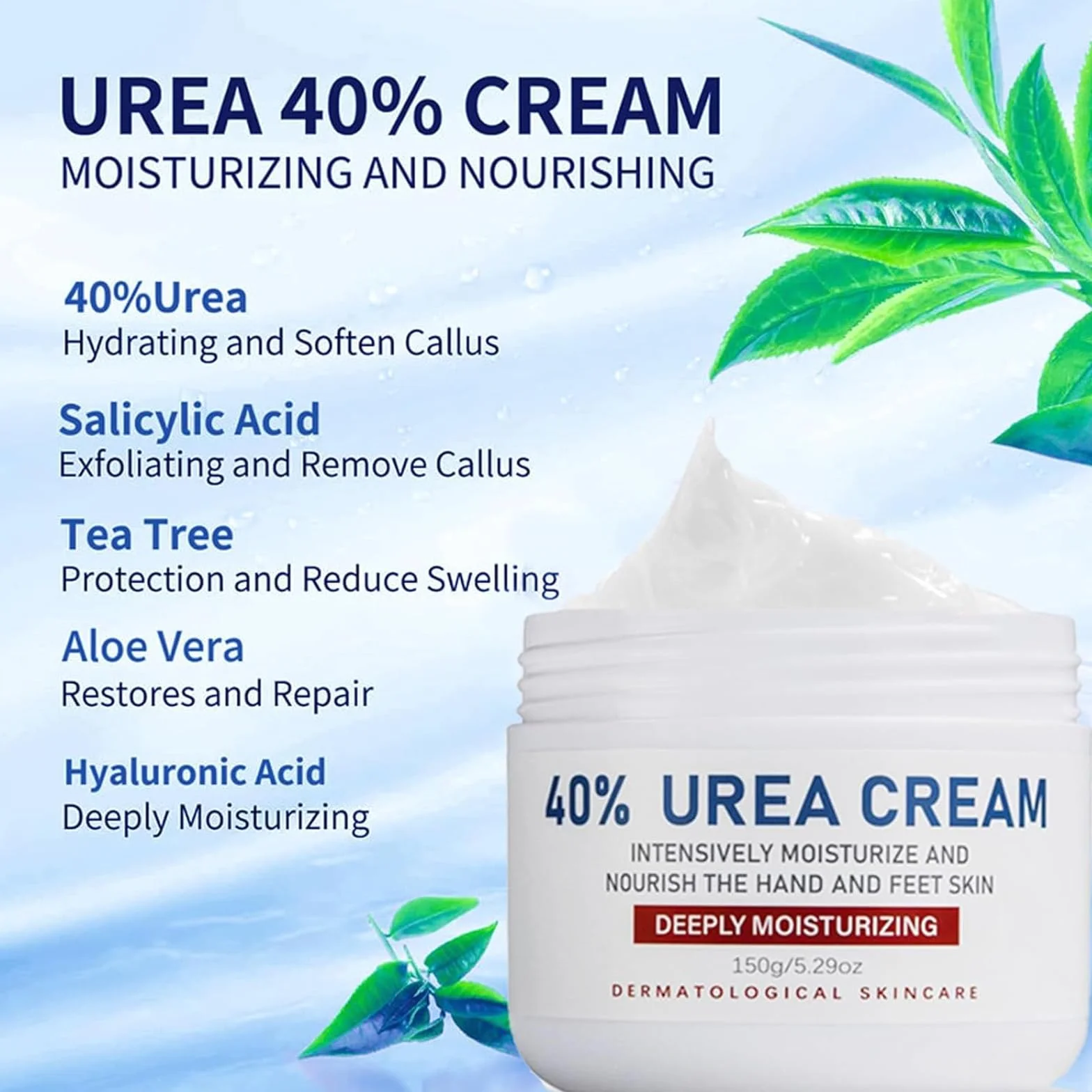 Crema Urea 40% 150g Riparatrice Anti Calli per Piedi, Talloni, Mani e Gomiti