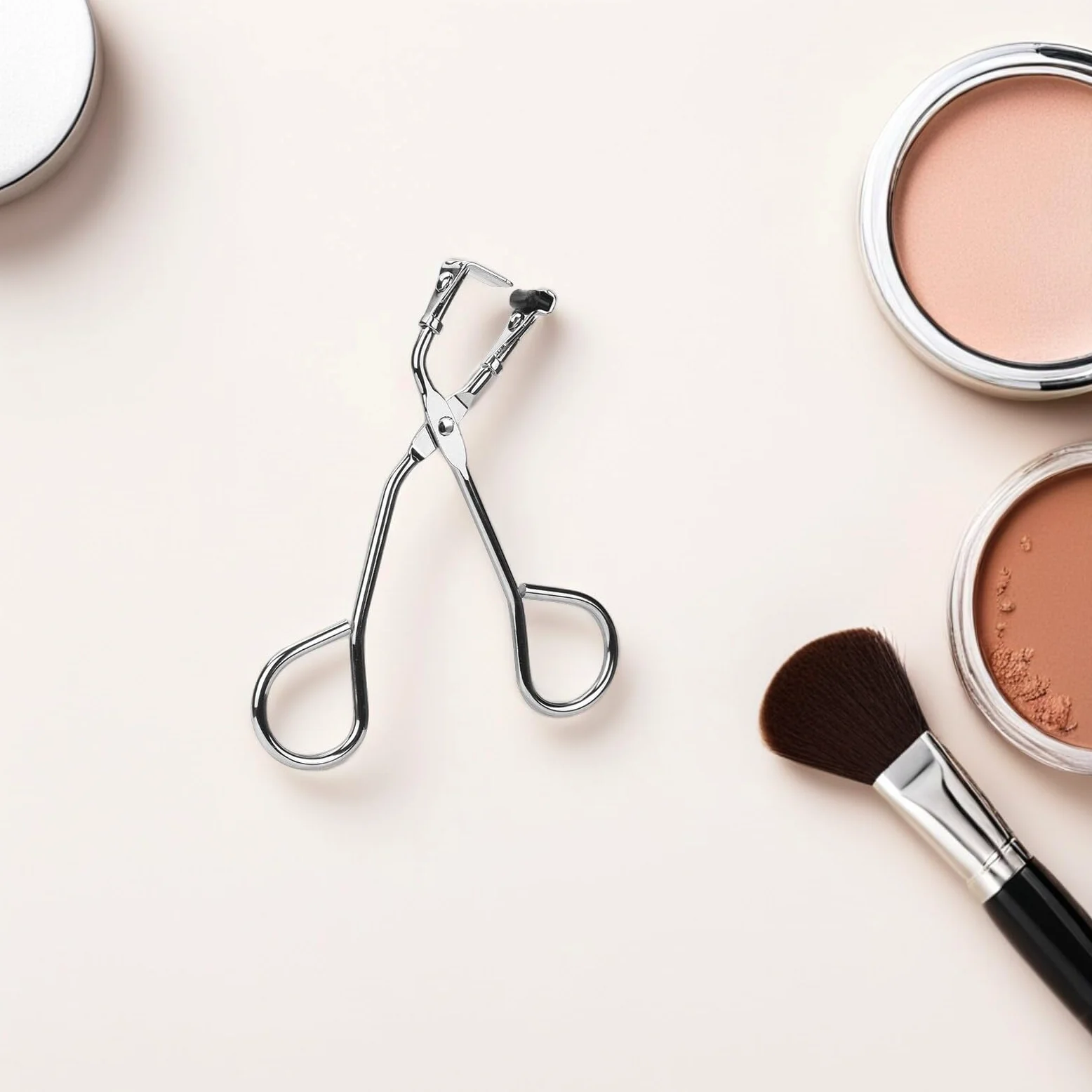 Healeved Fermagli Per Arricciare Le Ciglia Pratico Dispositivo Per Arricciare Le Ciglia Arricciaciglia in Argento Per Il Kit Da Trucco Da Donna
