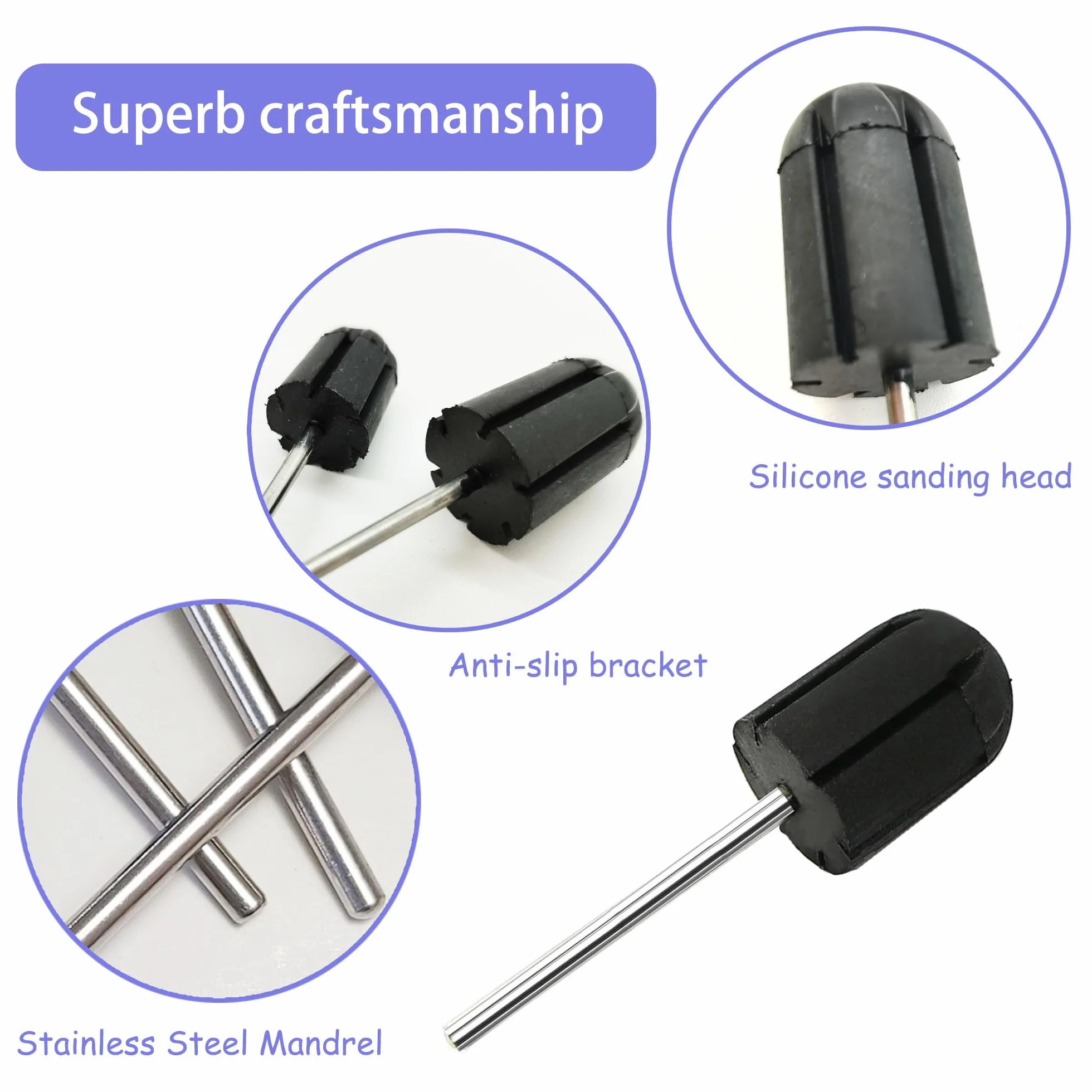 Punta Dedicata per Levigatura Lucidatore Sabbia Manicure Strumento Pedicure Portacapsule 5mm 7mm 10mm 13mm 16mm 10pcs