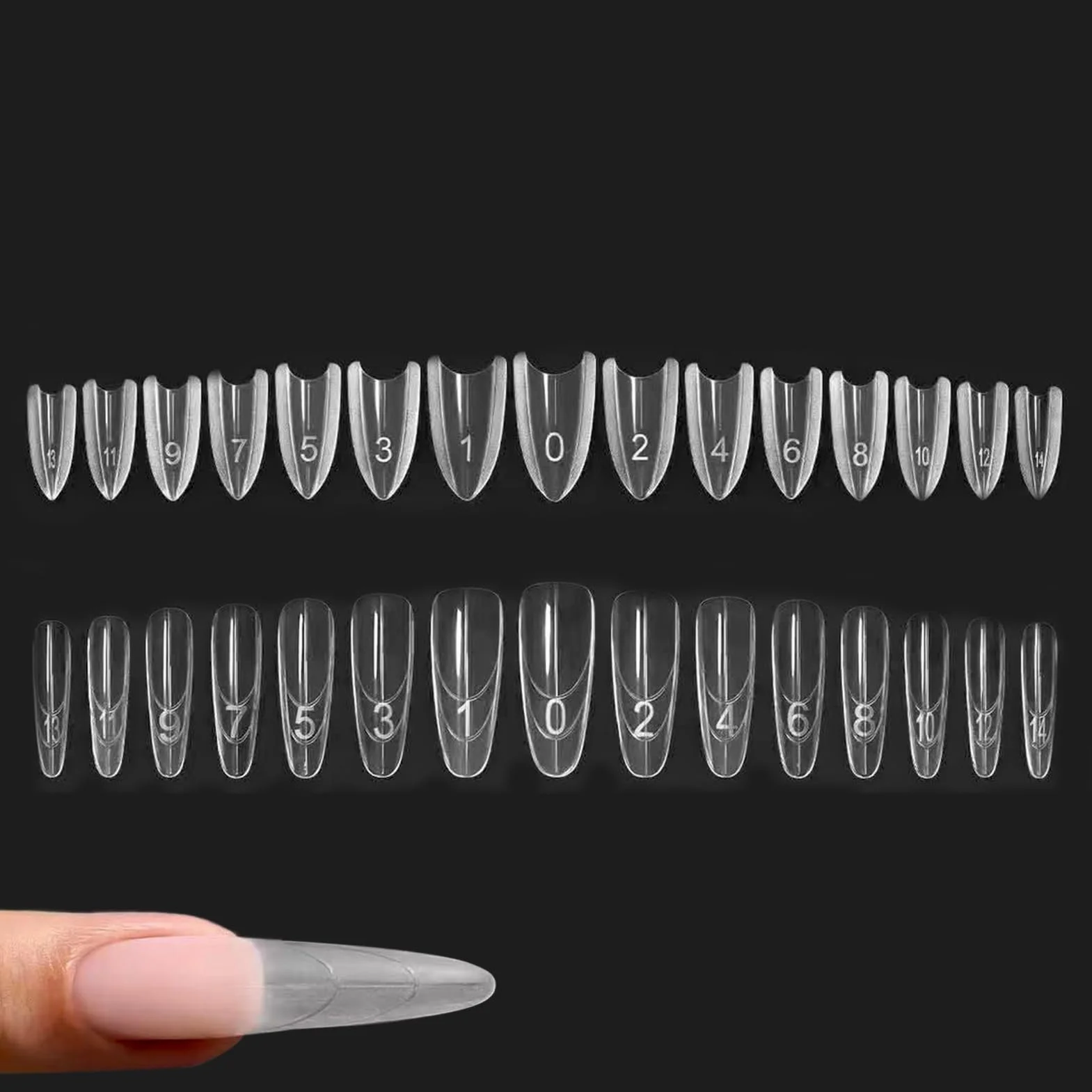 Modulo per punte unghie in gel 240Pc | Forme unghies duali sandwich | Forma unghie gel costruttore | Stampis stile francese forme estensione unghies artistiche per un design manicure