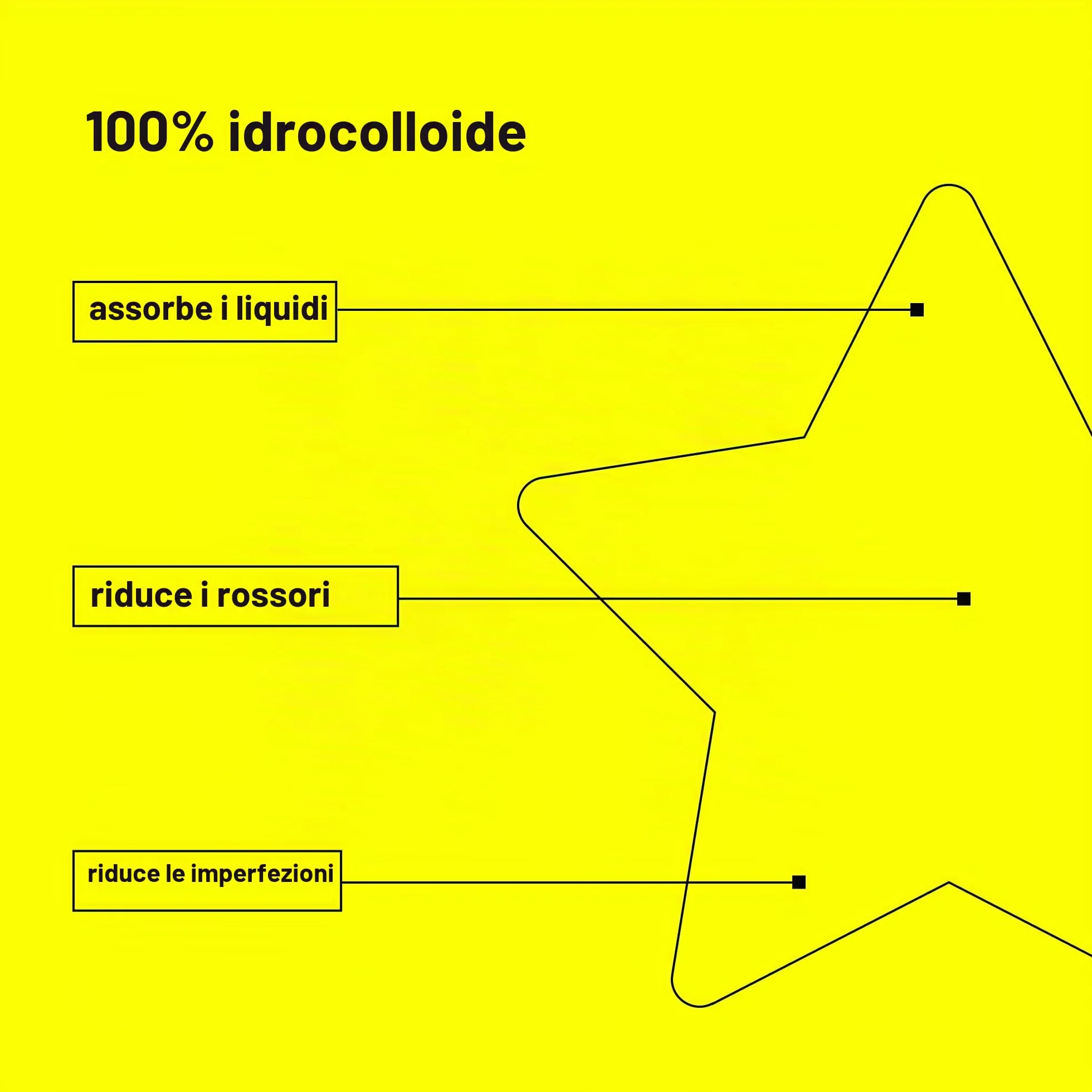 Starface Hydro-Stars Big Yellow, Cerotti per brufoli idrocolloidali, assorbono i fluidi e riducono l’infiammazione, a forma di simpatica stella, vegani e non testati sugli animali (32 pezzi)