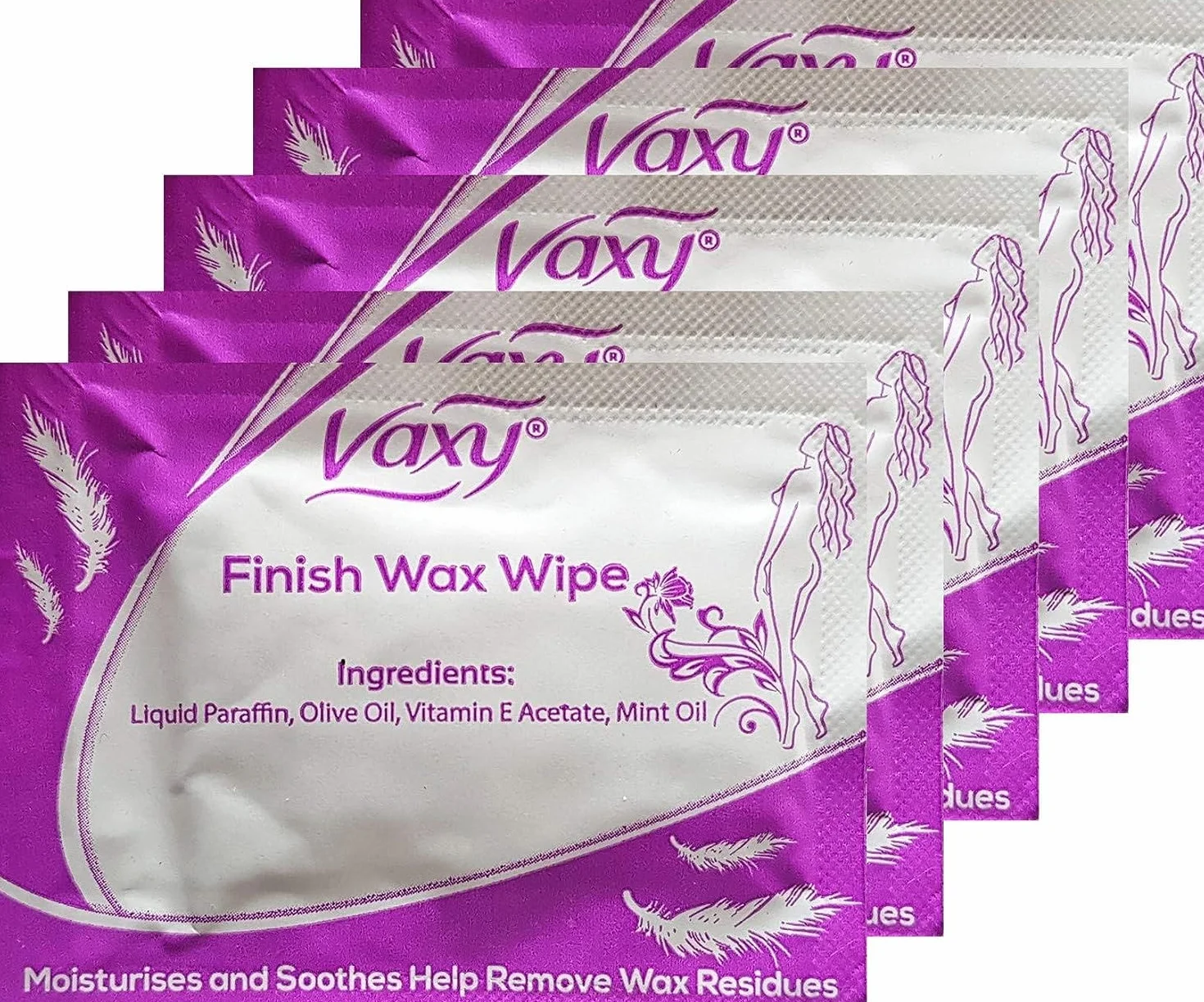 Vaxy - Salviette per il corpo post-ceretta depilatoria, per pelli normali e sensibili
