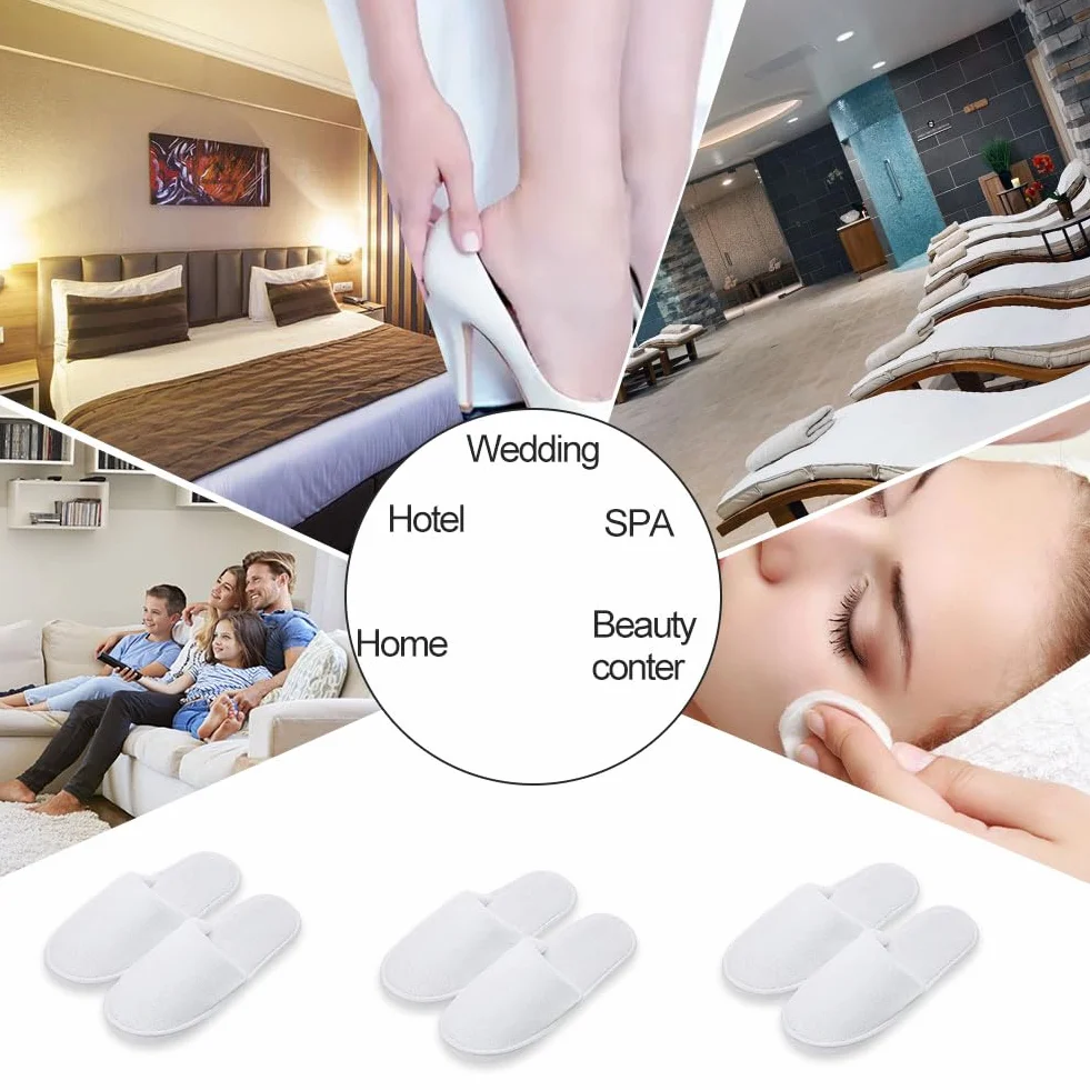 Pantofole Usa e Getta Antiscivolo, 3 Paia Monouso, Ciabatte per Ospiti Hotel, Pantofole in Spugna Premium Unisex