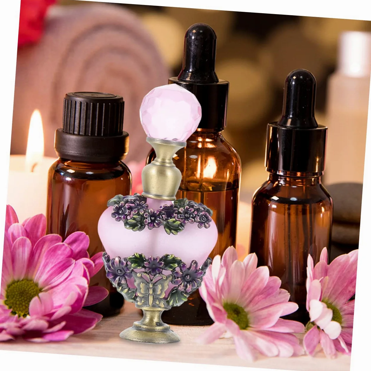 FOMIYES Set 2 Pezzi Bottiglie di Profumo in Vetro da 5ml Tappo in Metallo per Conservazione Profumo e Uso Domestico, Design Unico e Brillante per Viaggio e Casa