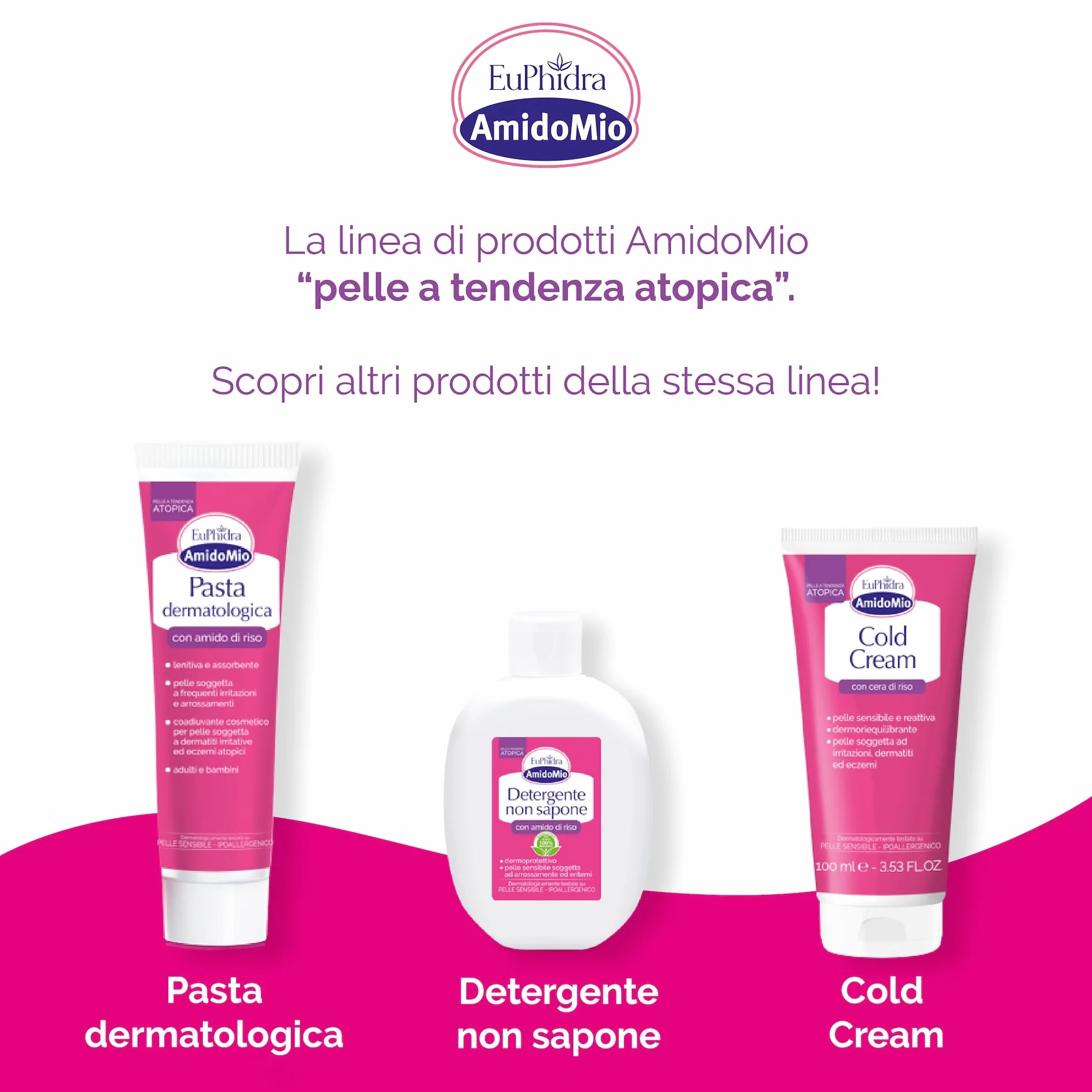 Euphidra - AmidoMio Bagno Rinfrescante, Polvere Lenitiva con Amido di Riso 100% puro, per Pelli Delicate e Sensibili, Rinfrescante e Antinfiammatorio, Flacone 125g