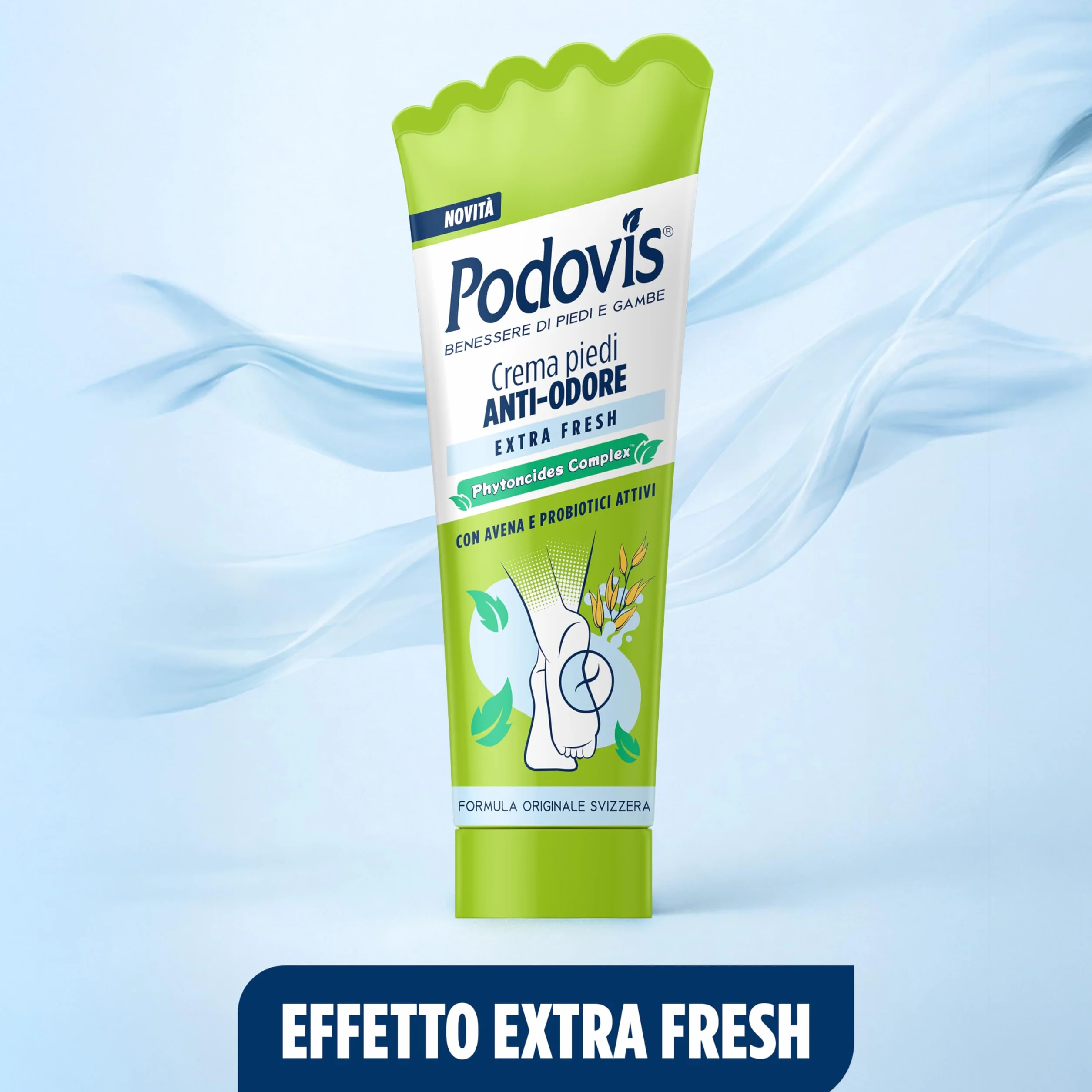 Deocrema Extra Fresh Crema per i Piedi Effetto Rinfrescante Idratante Regola Sudorazione Piede Antibatterico Senza Parabeni e Siliconi 100 ml