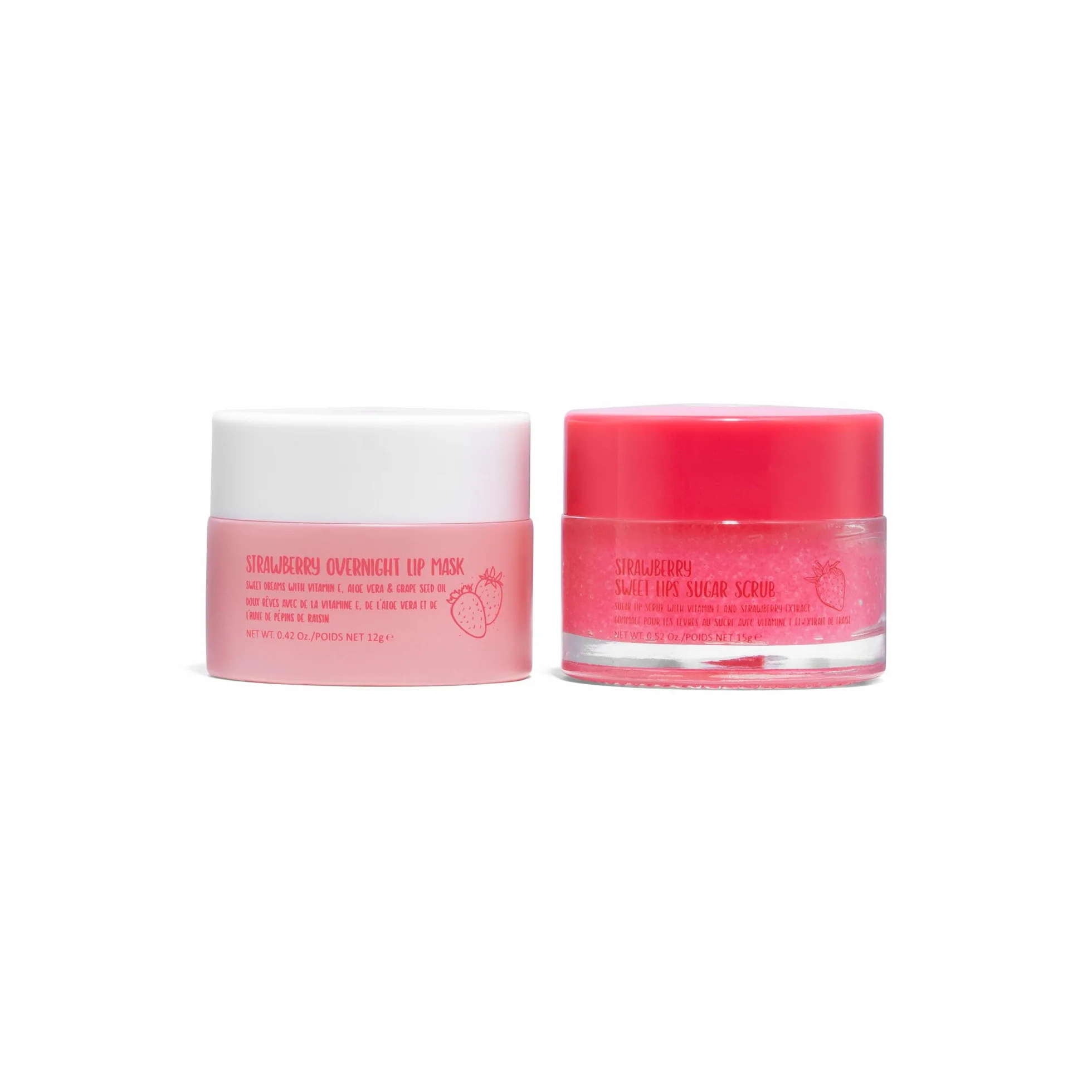 W7 Scrub labbra + maschera notte Sweet Dreams - Set da 2 pezzi - Aroma fragola - Esfolia, ristora, lenisce e idrata