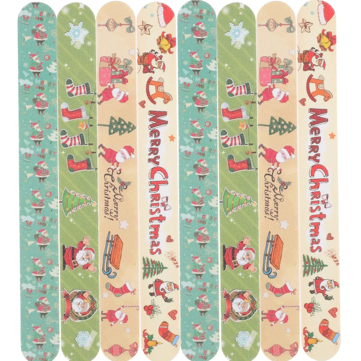 Healvian 12 Pezzi Lima Per Unghie Professionale Natalizie Lime Per Unghie Natalizia Tavole Smerigliate a Doppia Natalizi Lime a Tema Natalizio Per Manicure Pedicure E Lucidatura Donna