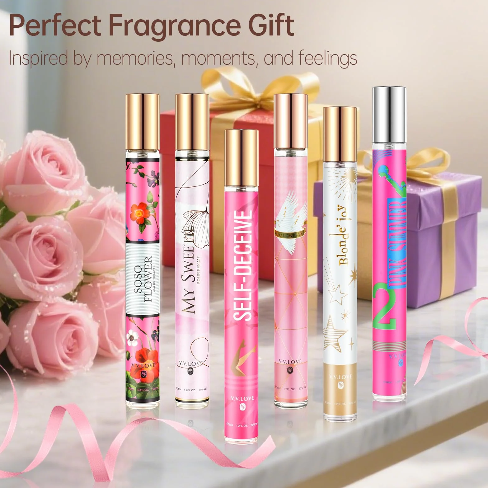 Set regalo profumo donna premium- 6 x 35 ml Eau de parfum, profumo portatile per donna, olio profumato, fragranza a lunga durata che sottolinea il tuo fascino