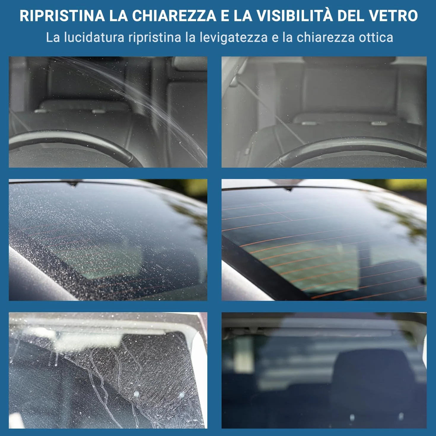 Kit di lucidatura del Parabrezza 75mm - Riparazione Vetro Auto Fai da Te - Rimuovi Danni Spazzola Tergicristallo