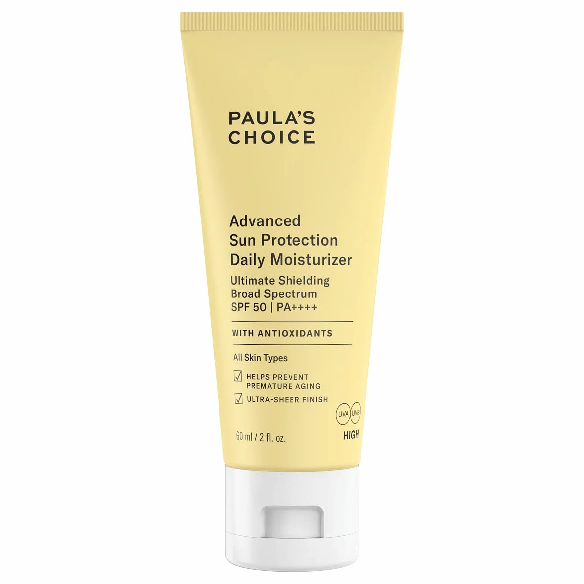 Paula's Choice Advanced Sun Protection Crema con SPF 50, PA++++, 60 ml | Crema Giorno - Pelle Secca - Riduce Rughe E Linee Sottili - Trattamento Leggero E Setoso - Pelle Più Giovane In 8 Settimane