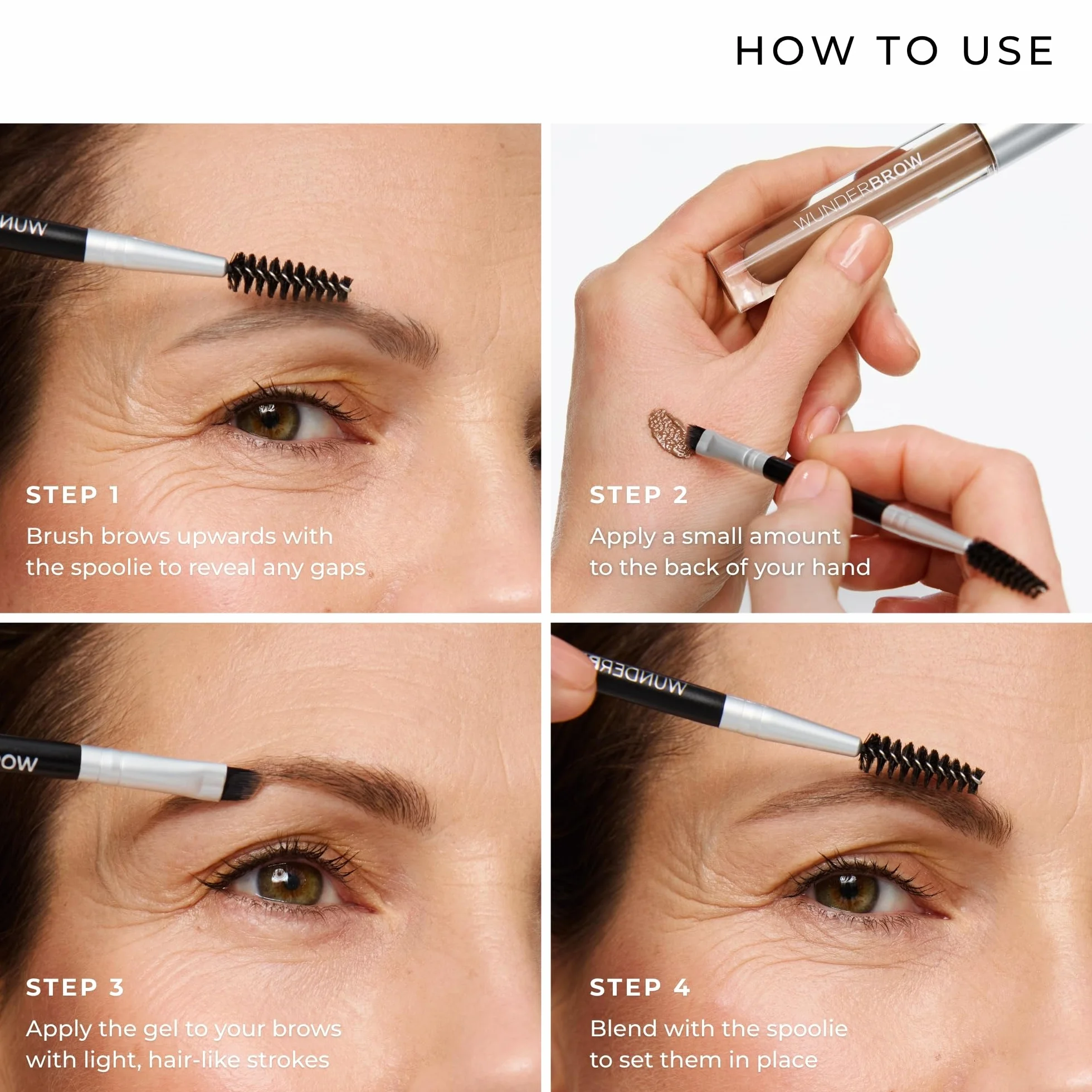 WUNDERBROW Gel Sopracciglia Waterproof - Lunga Durata Fino a 3 Giorni, Senza Trasferimento, Vegano