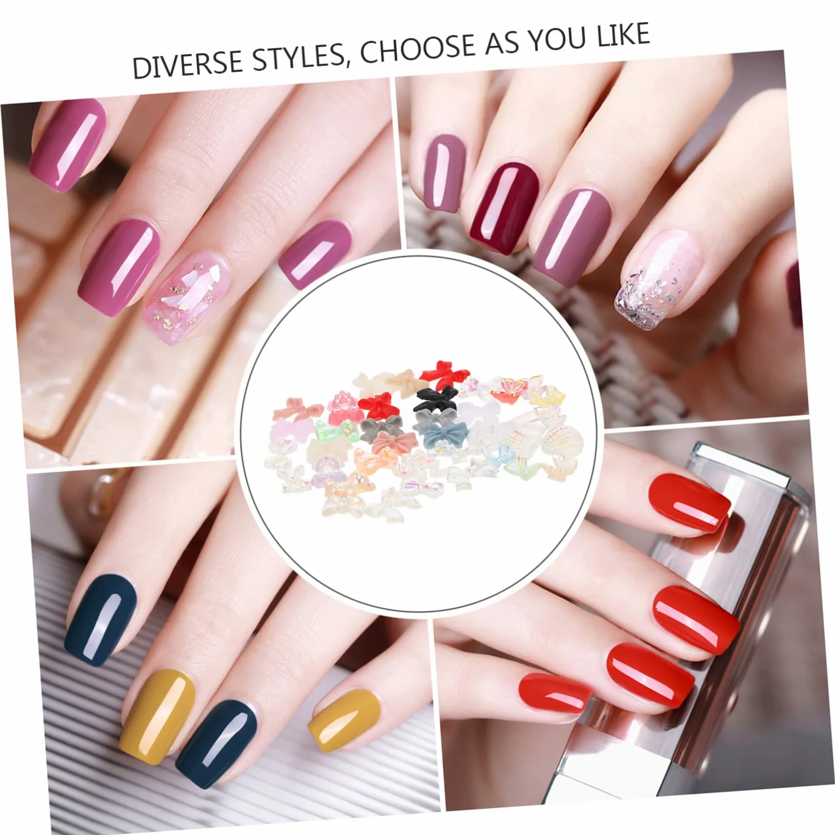 CALLARON 5 Set Charm Per Unghie A Accessori Per Nail Art Decorazioni Manicure Sostituibili Per Unghie Eleganti E Raffinate 2 Scatole*5