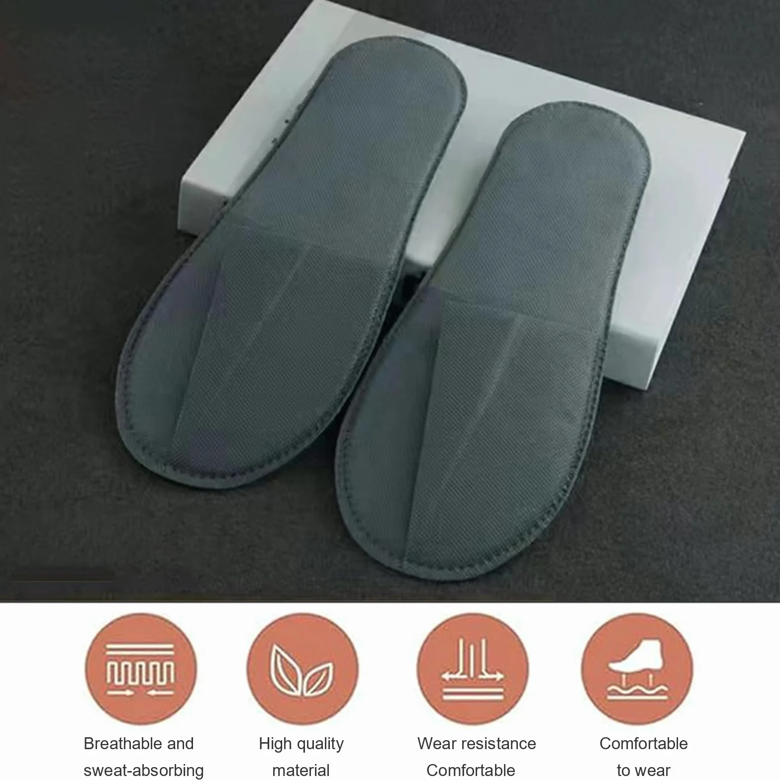 Pantofole Usa e Getta Antiscivolo, 4 Paia Ciabattine in Pile Corallo, Pantofole Hotel, Ciabatte Ospiti, Comfort Chiuse, Portatili e Antiscivolo - Per Hotel, Spa, Casa e Viaggi