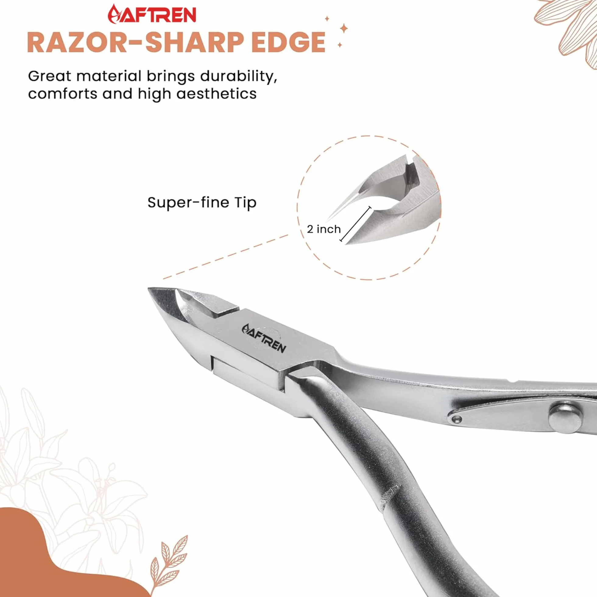 Tronchesi per cuticole Sharp Cut Set J2 Acciaio inossidabile Manicure Pedicure Strumenti Kit Unghie (2 szt.)