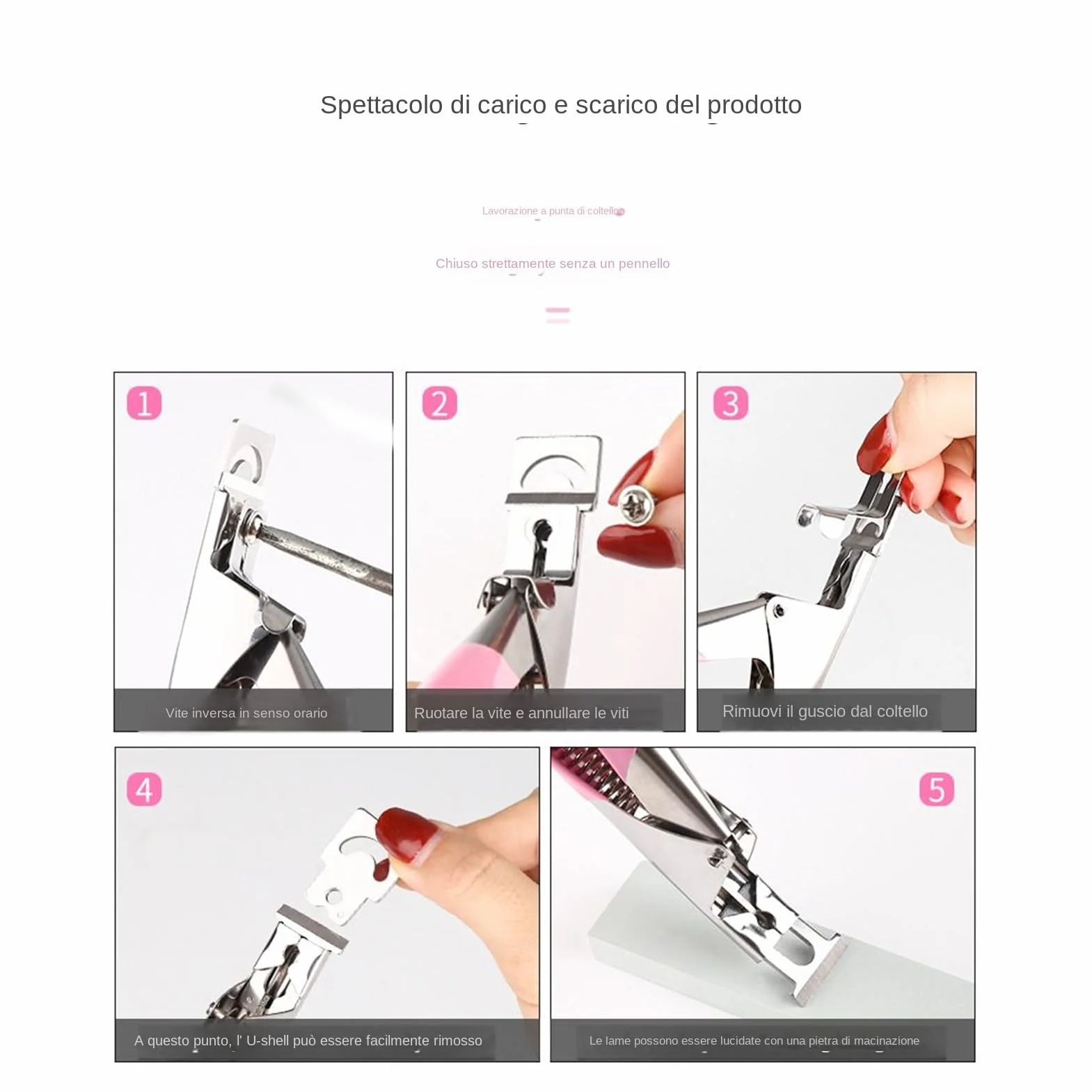 TIPO U Trimmer Cutter Caglio in Acciaio Inox per Unghie Strumento Manicure